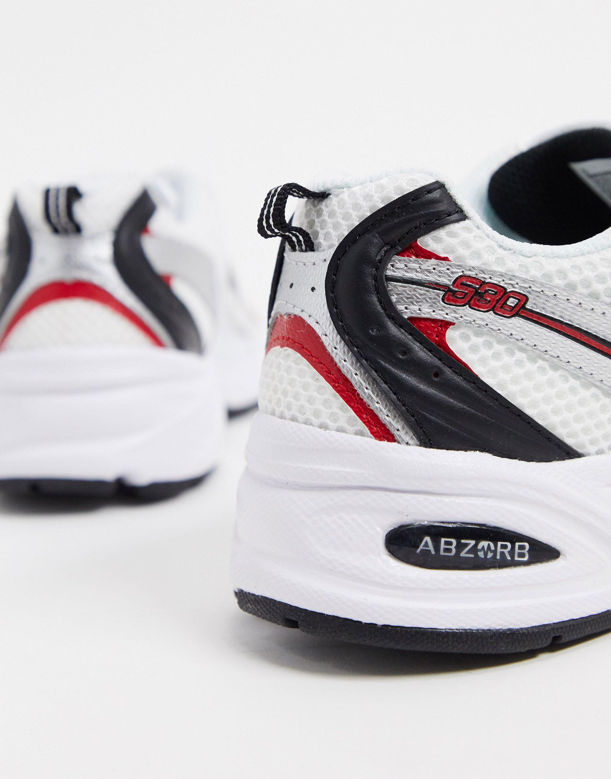 Zapatillas en , plateado y rojo 530 New Balance de color Blanco | Lyst