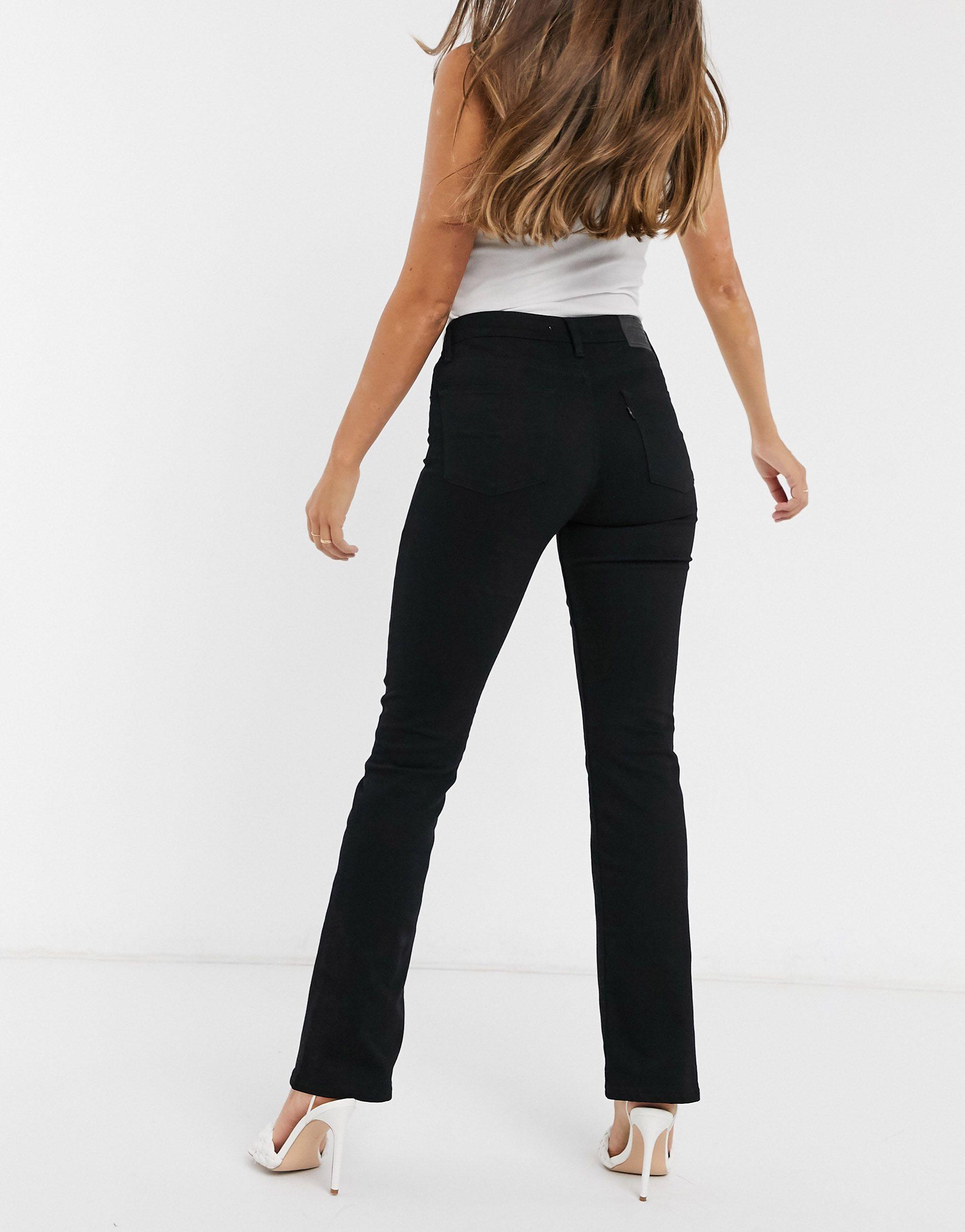 Levi's 725 High Rise Bootcut Jeans in Black - Lyst