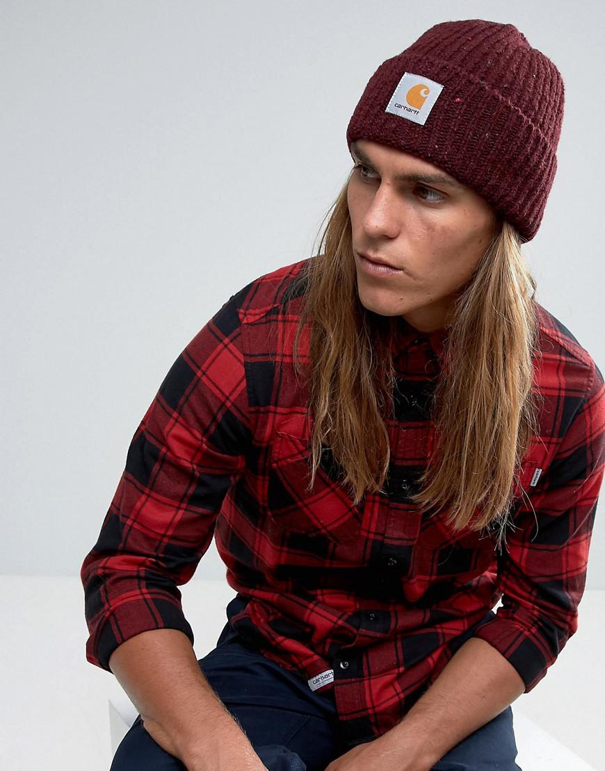Carhartt WIP Wool Anglistic Beanie in Red for Men - Lyst