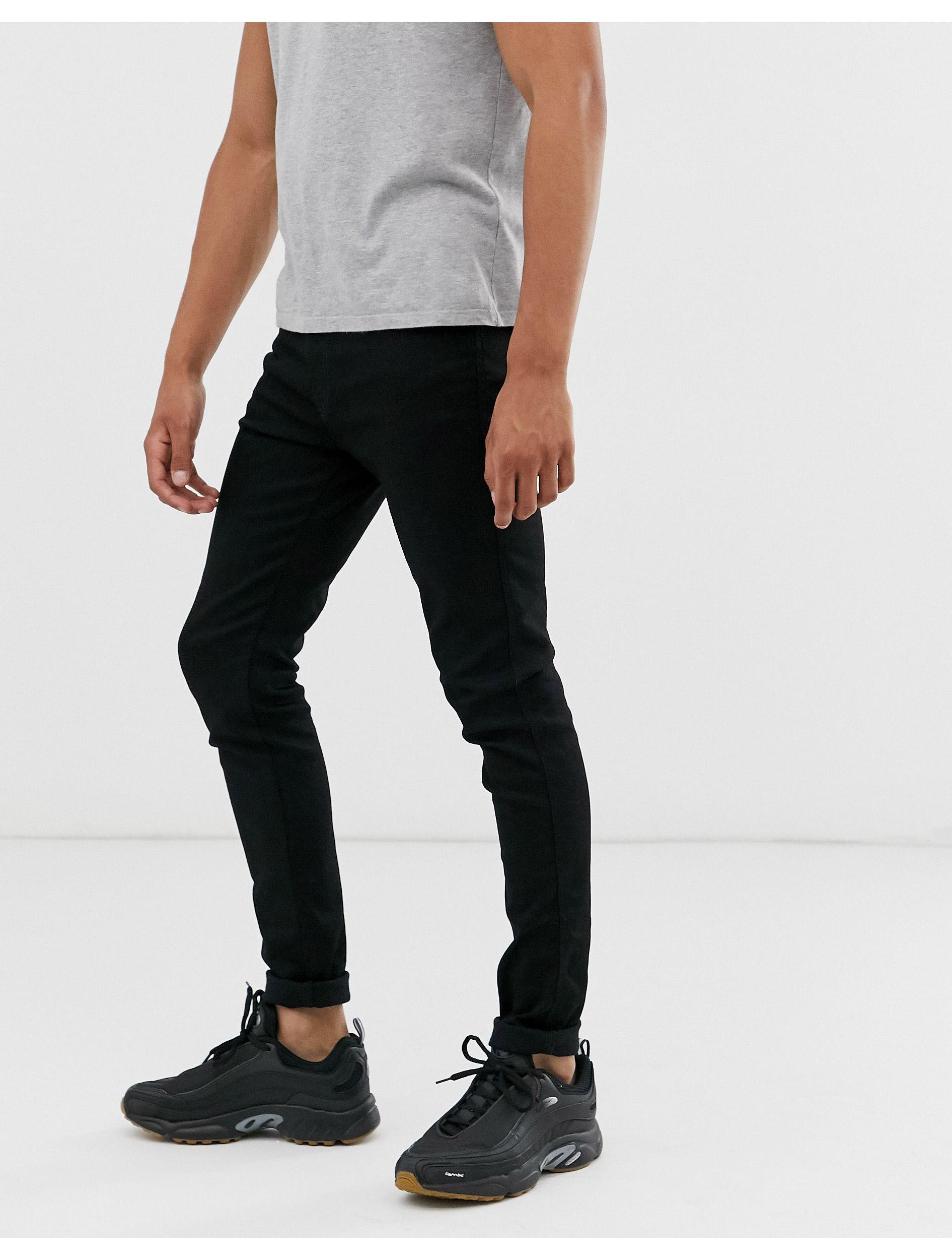 DIESEL D-istort Super Skinny Fit Jeans in Black for Men | Lyst