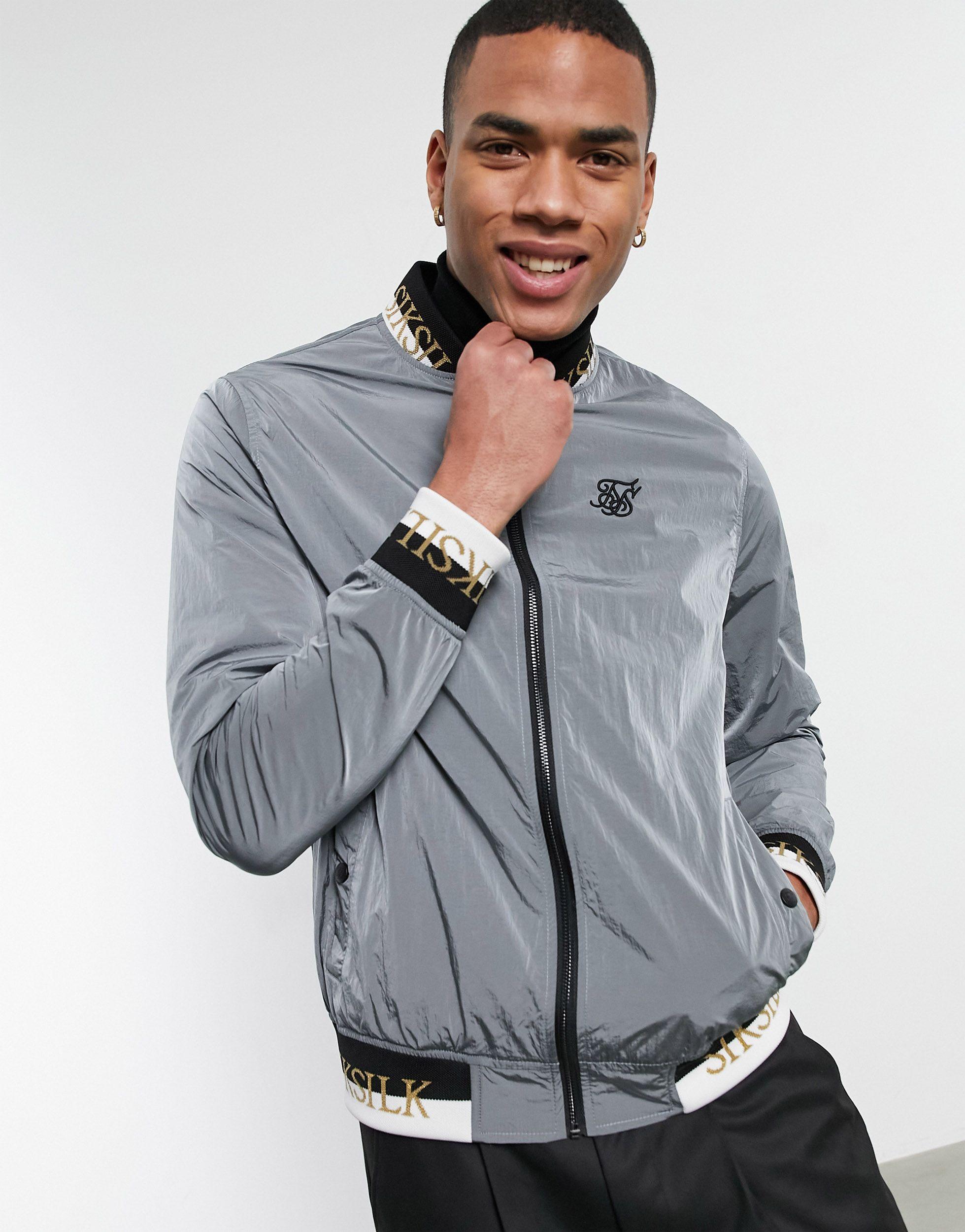 Chaqueta bomber gris SIKSILK de Tejido sintético de color Gris para hombre  | Lyst