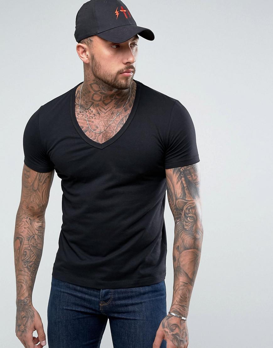 muscle fit v neck t shirt
