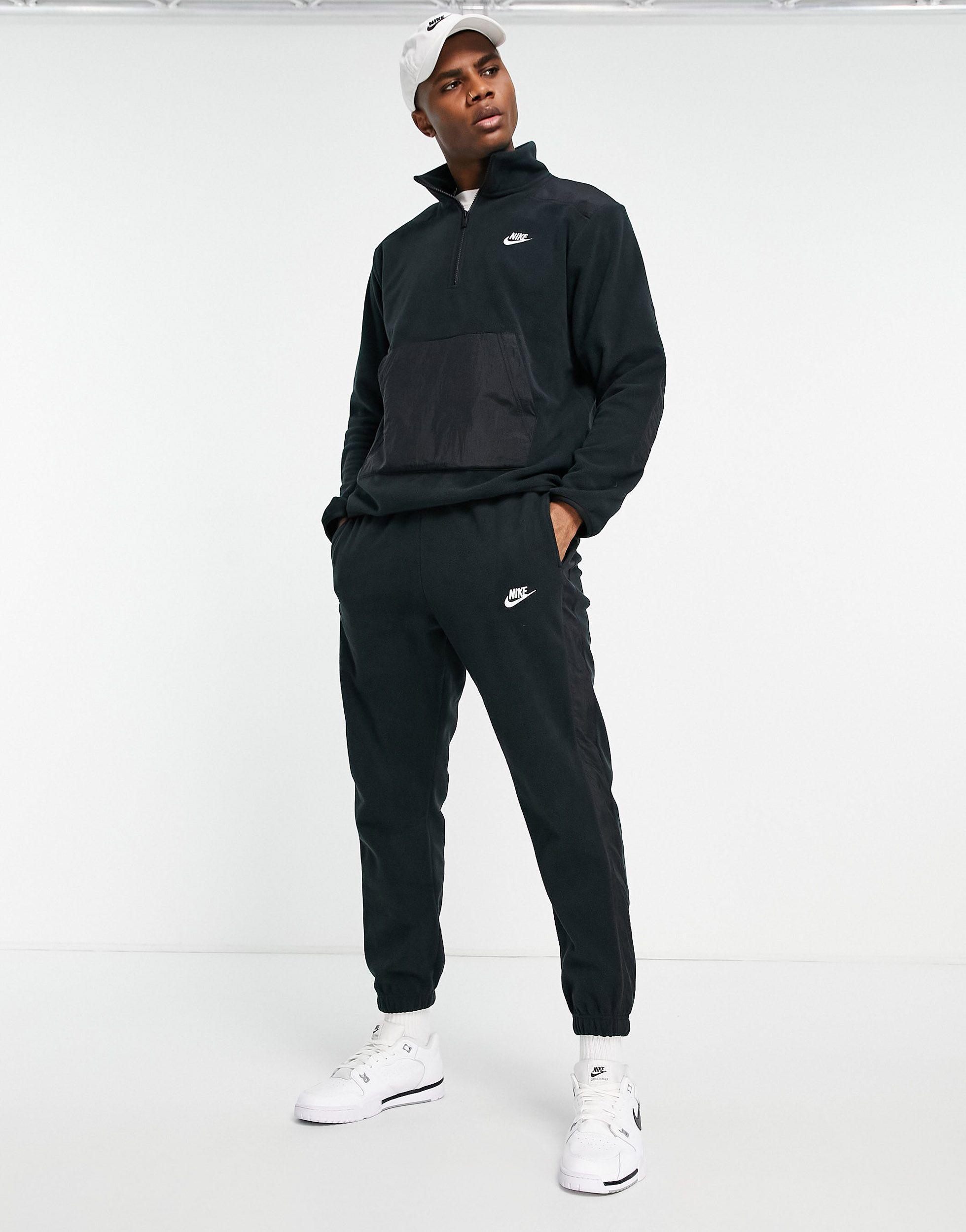 Nike Sport Essentials Polar Fleece Cuffed Sweatpants in Black for Men