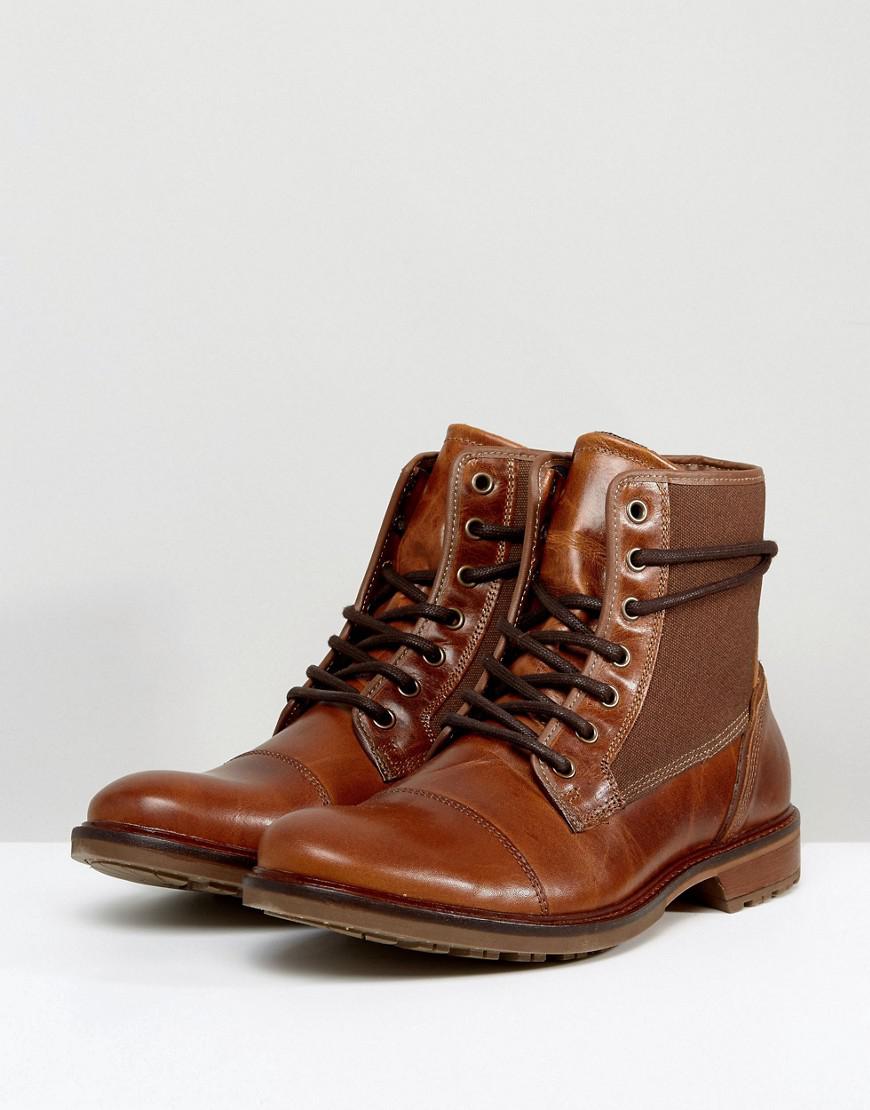 ALDO Gweawien Leather Lace Up Boots In Tan in Brown for Men - Lyst