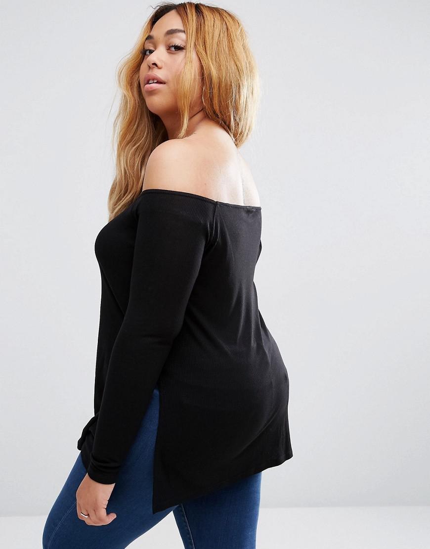 black off the shoulder slouchy top