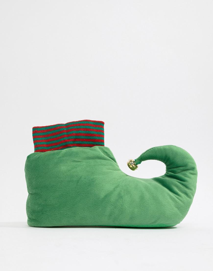 ASOS Christmas Elf Slippers In Green With Bell for Men - Lyst