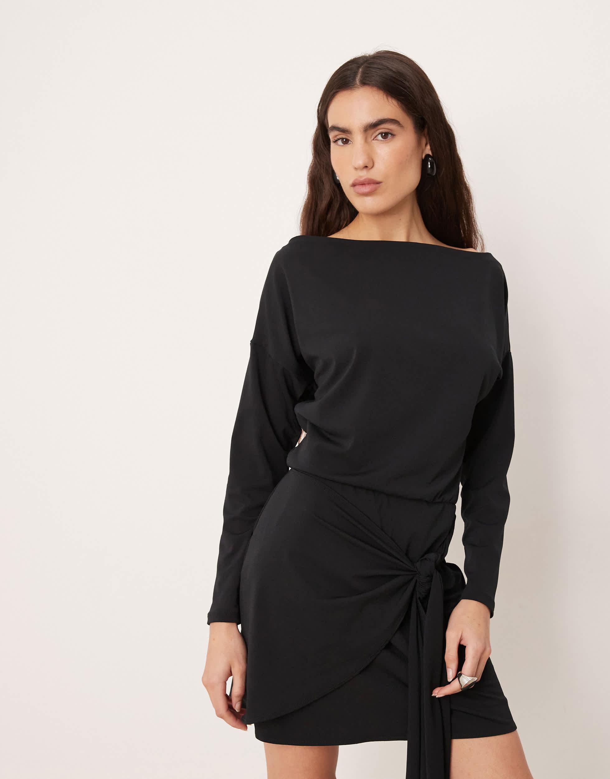 long wrap dress black Beaded-Bodice Long Sweetheart Prom Dress with Wrap Smoky Blue / 12