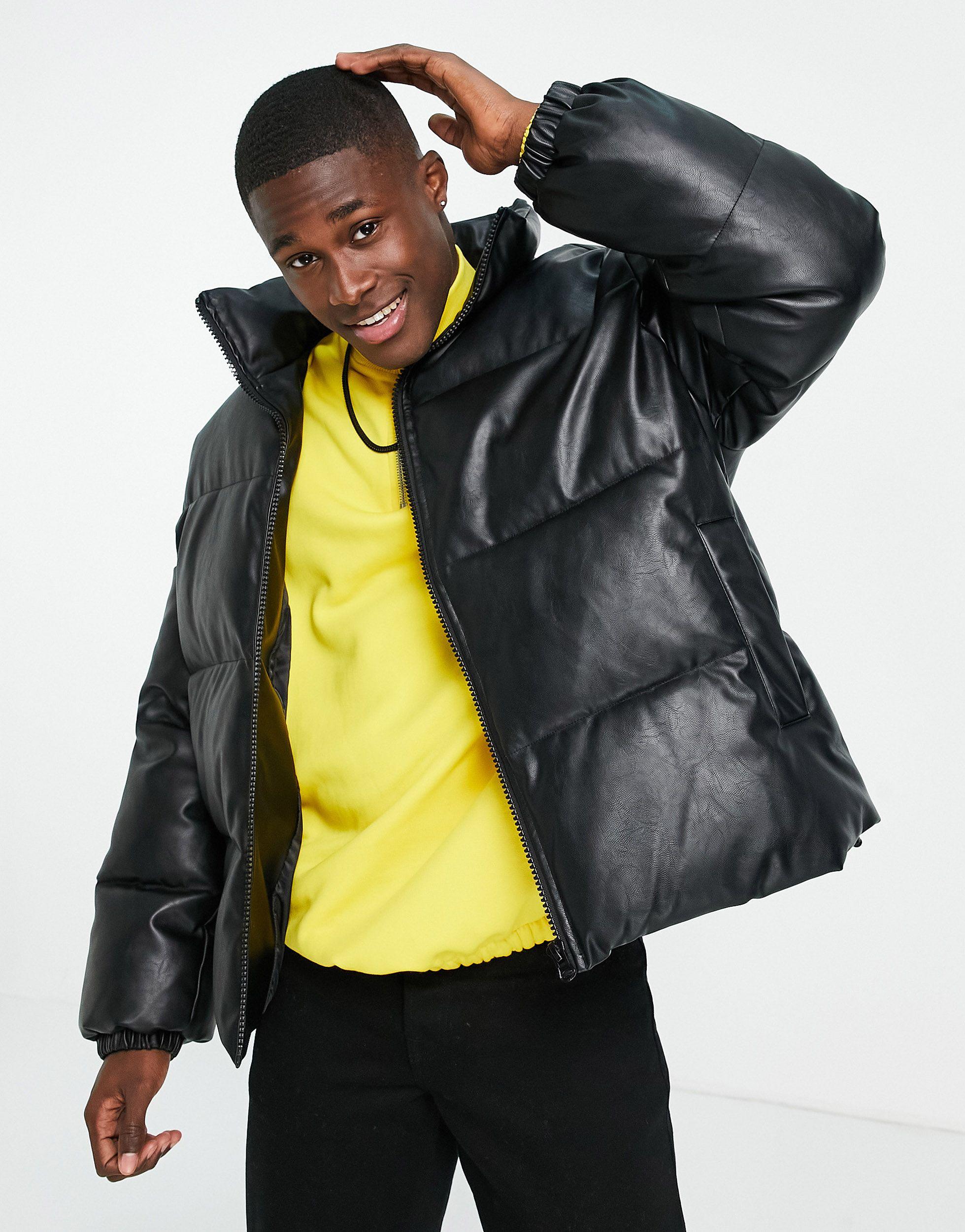 fake leather puffer jacket