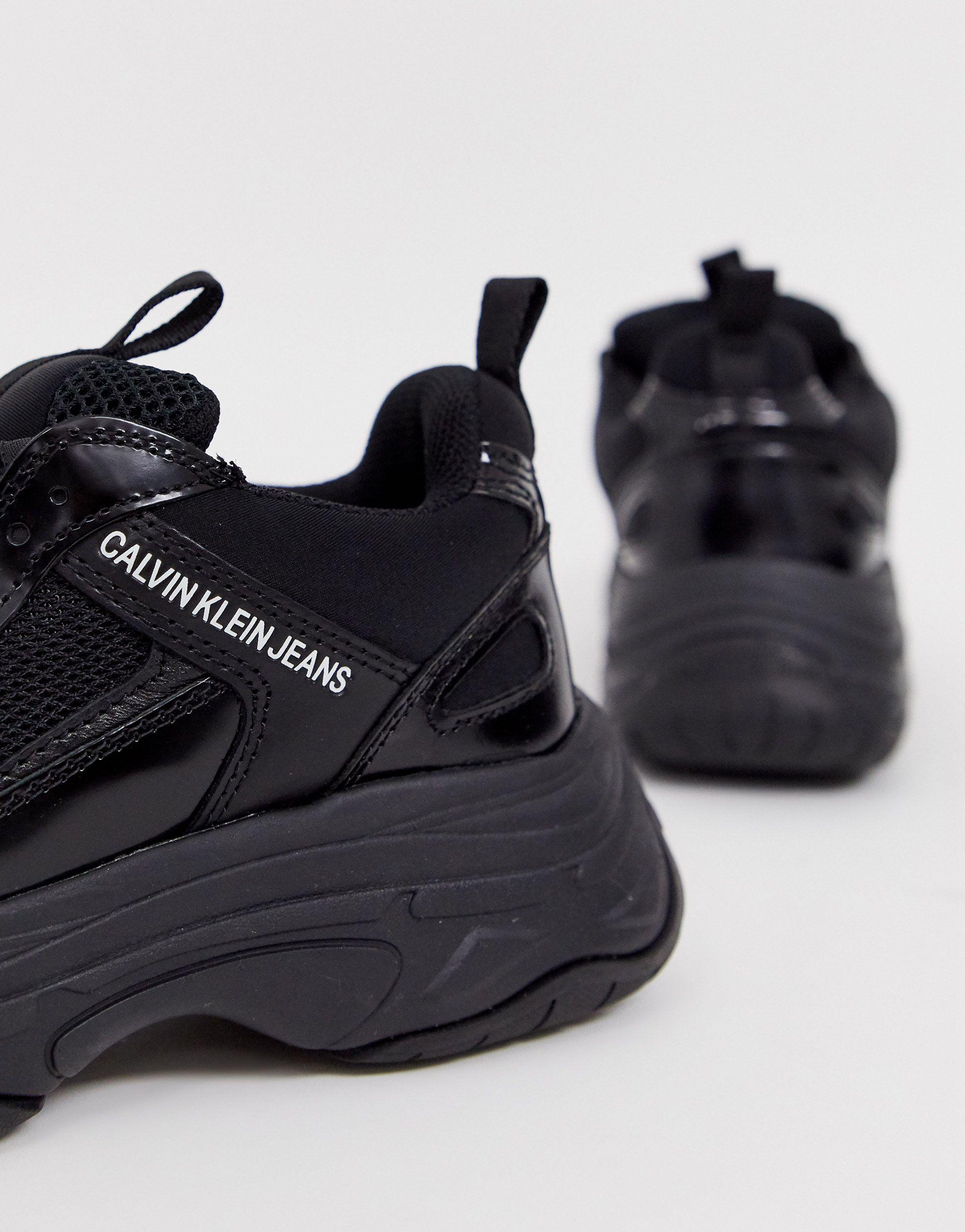 black maya calvin klein trainers