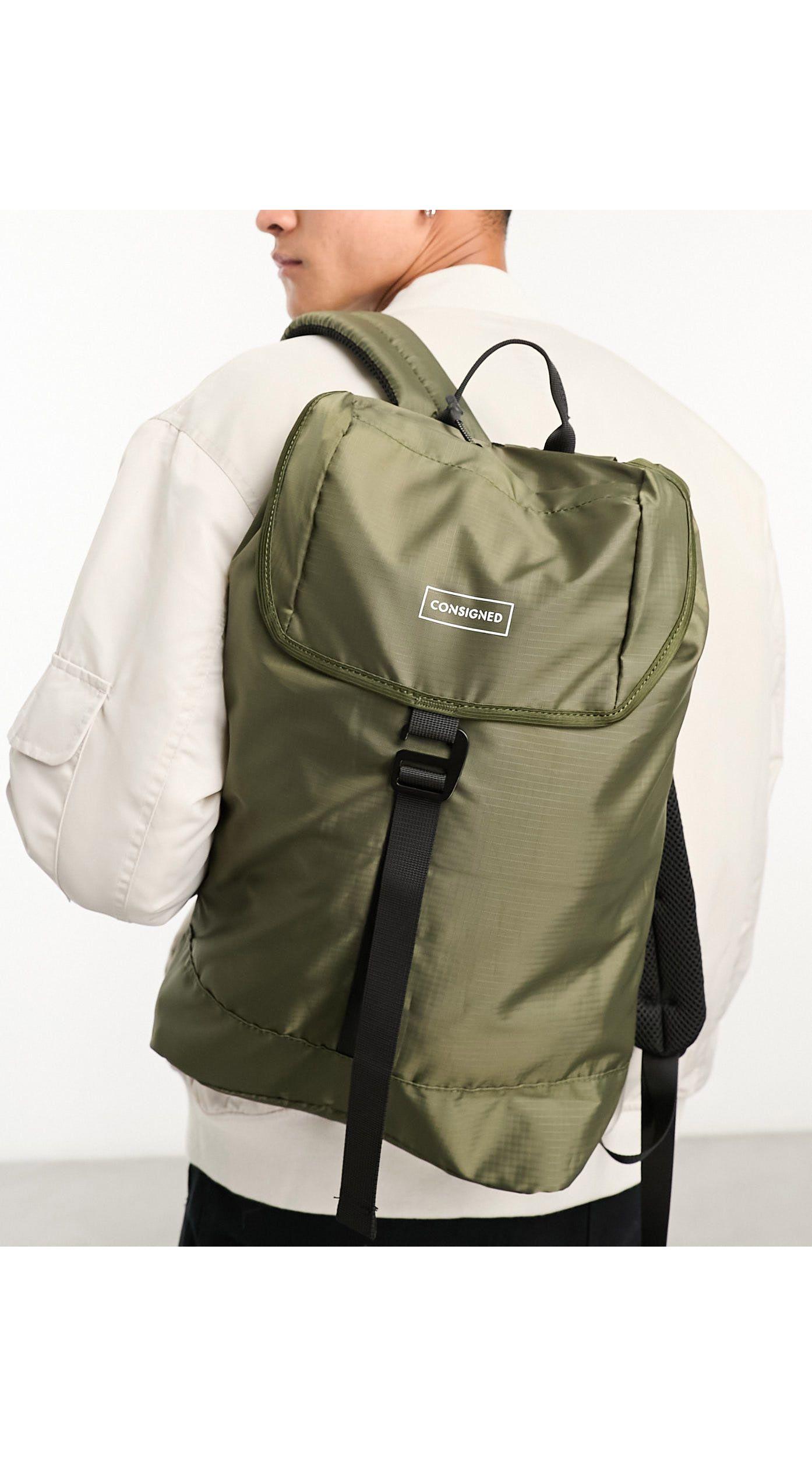 Consigned Flap Over Backpack in Green for Men | Lyst UK