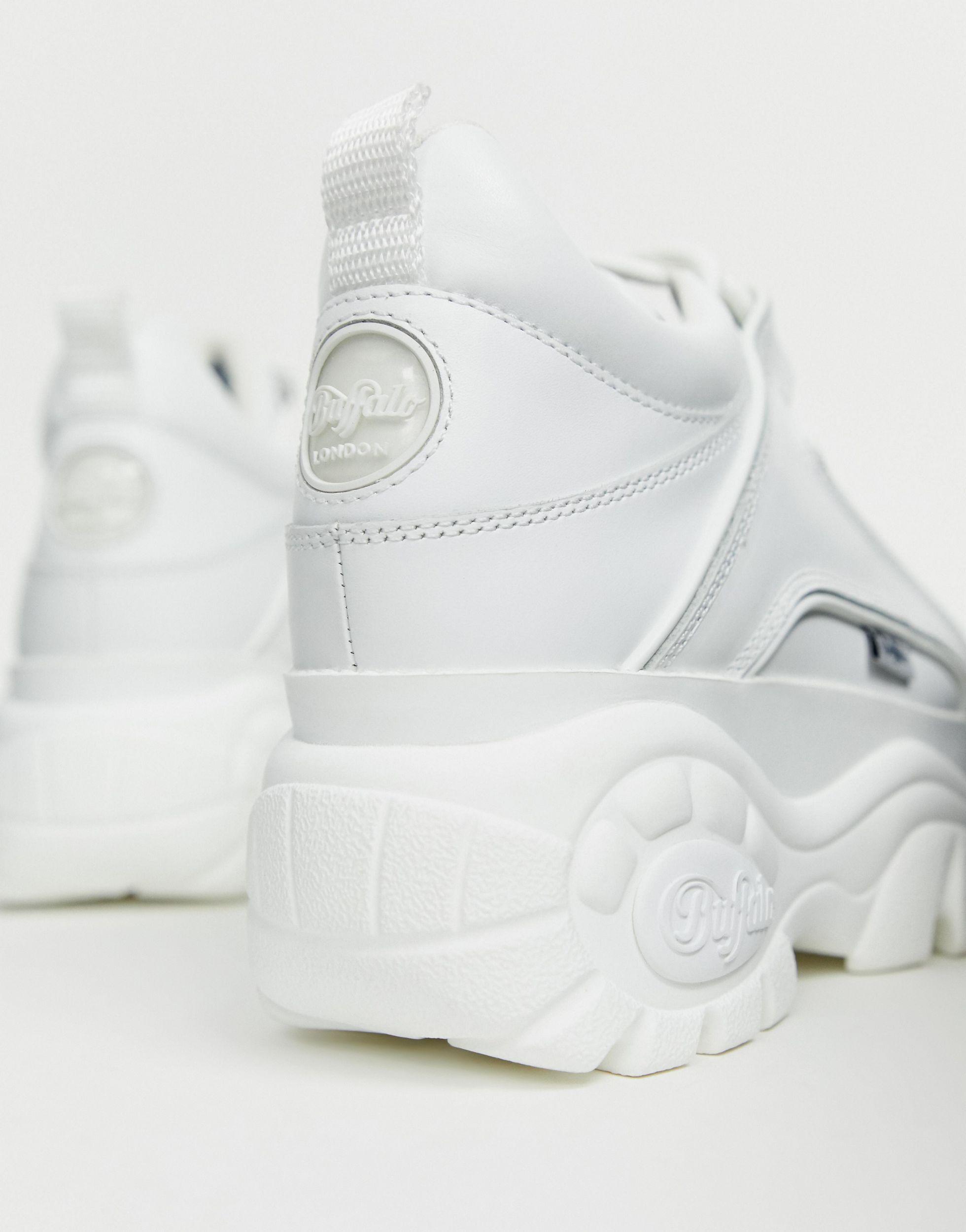 buffalo london classic lowtop platform chunky trainers in white