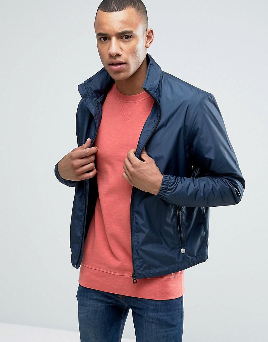 Esprit Harrington Jacket With Concealed Hood in Blue for Men | Lyst UK