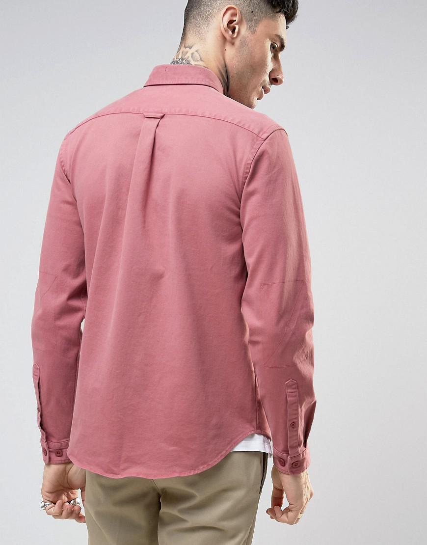 ASOS Cotton Overshirt With Double Pocket in Pink for Men Lyst