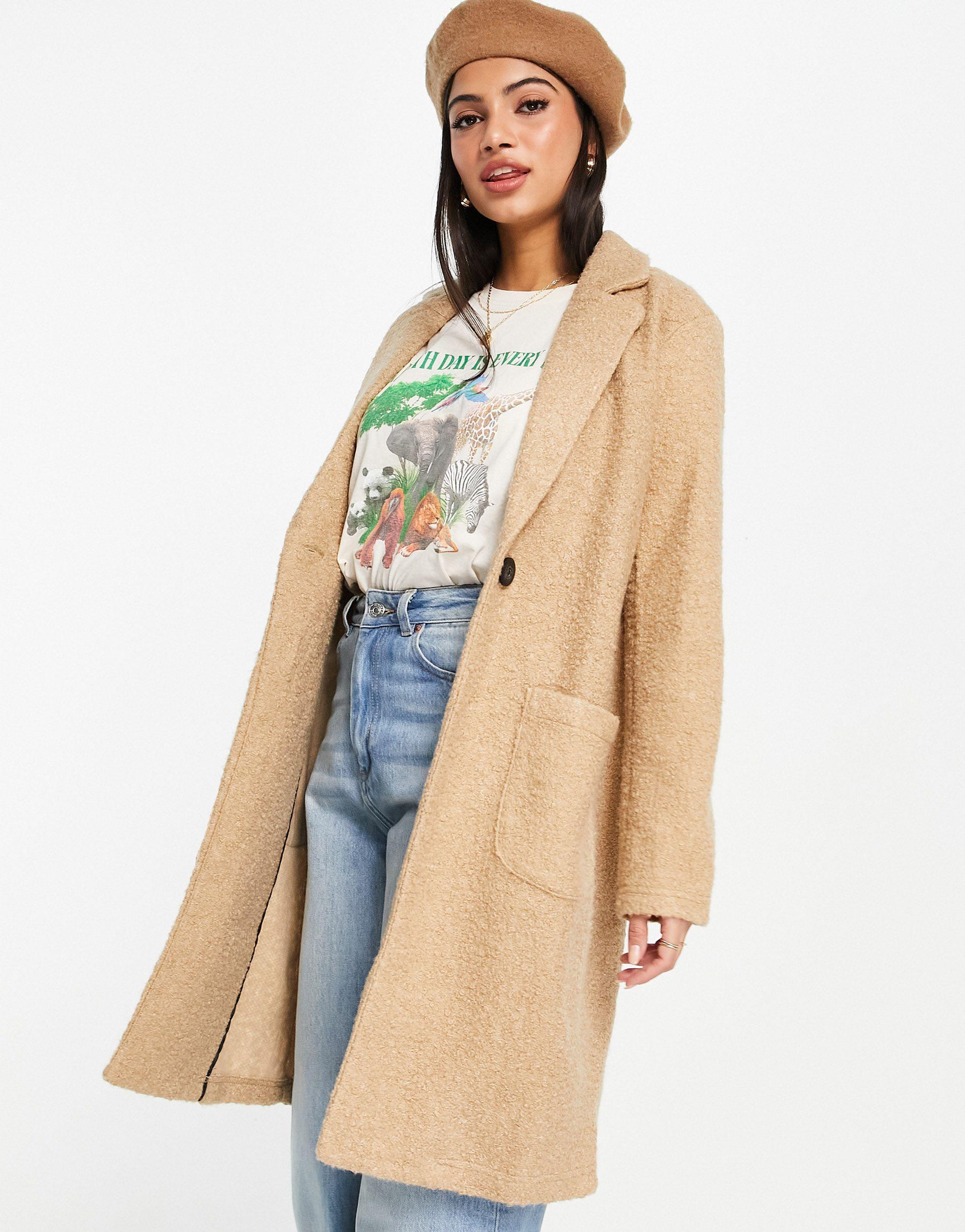 Jdy collarless coat cheap