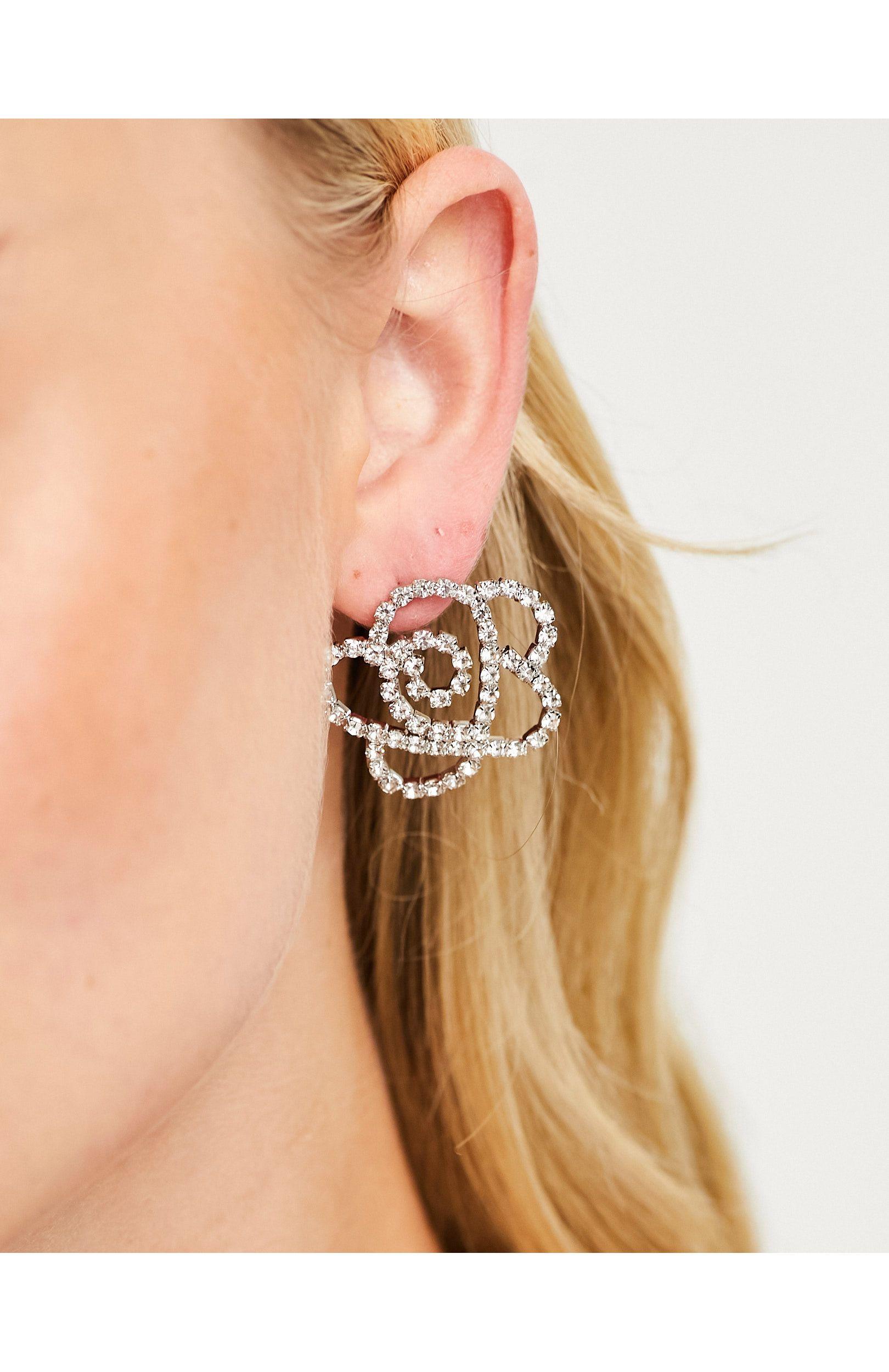 True Decadence Spiked Stud Earrings In Crystal-silver | ModeSens