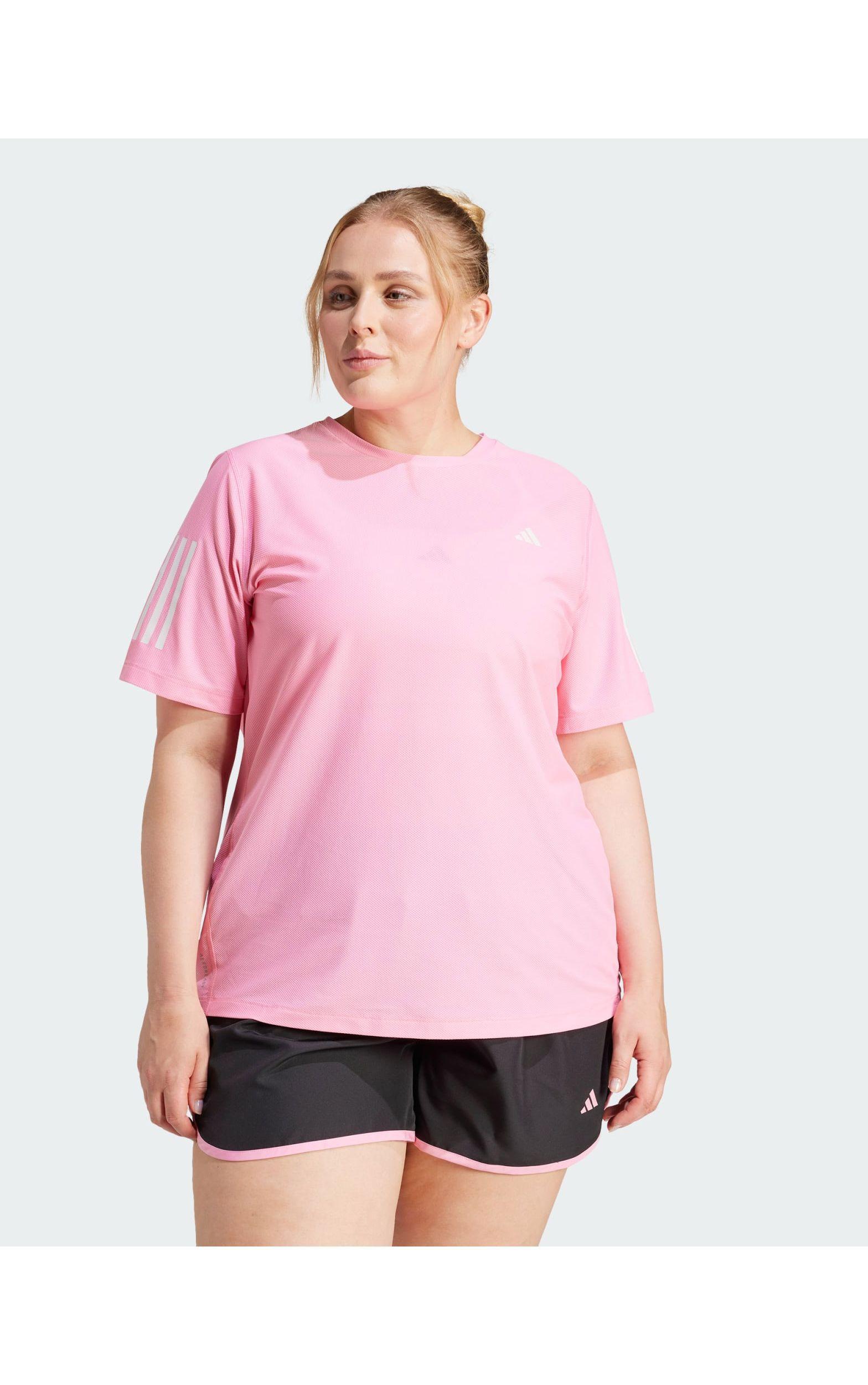Plus - own the run - t-shirt adidas Originals en coloris Rose | Lyst