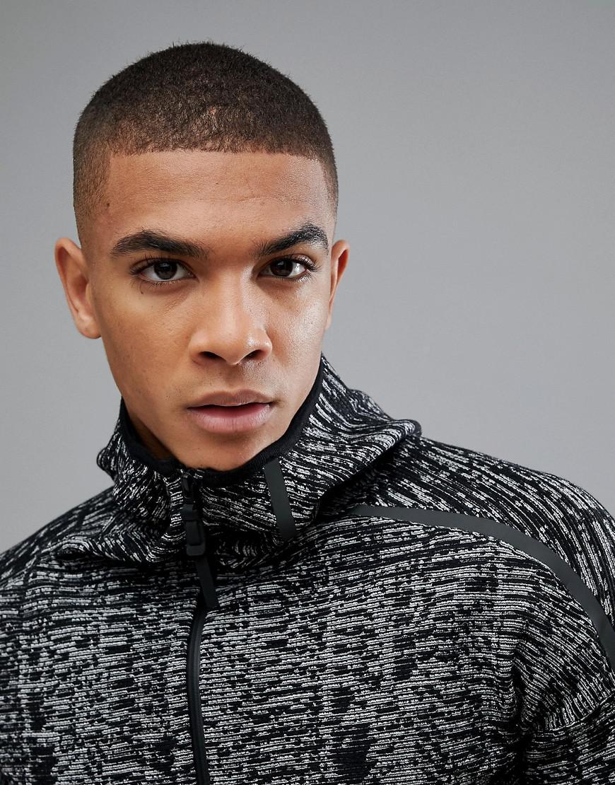 adidas Wool Zne Pulse Knit Hoodie In Black Marl Bs4877 for Men | Lyst