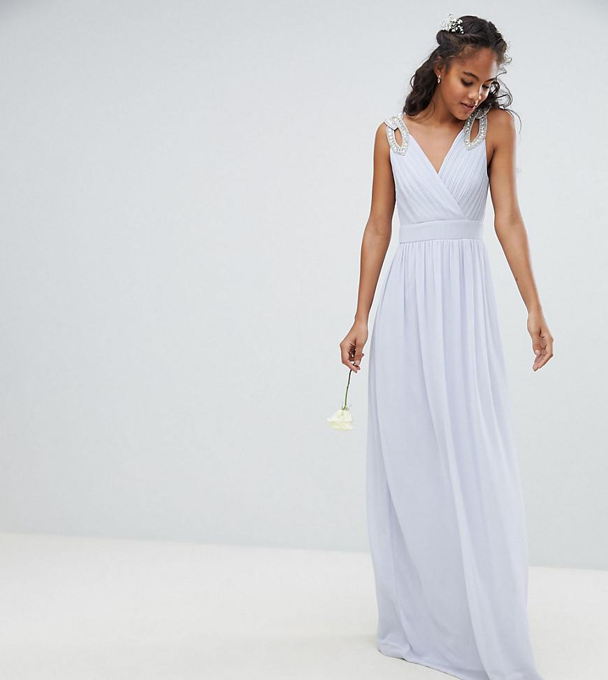 wrap front bridesmaid dress