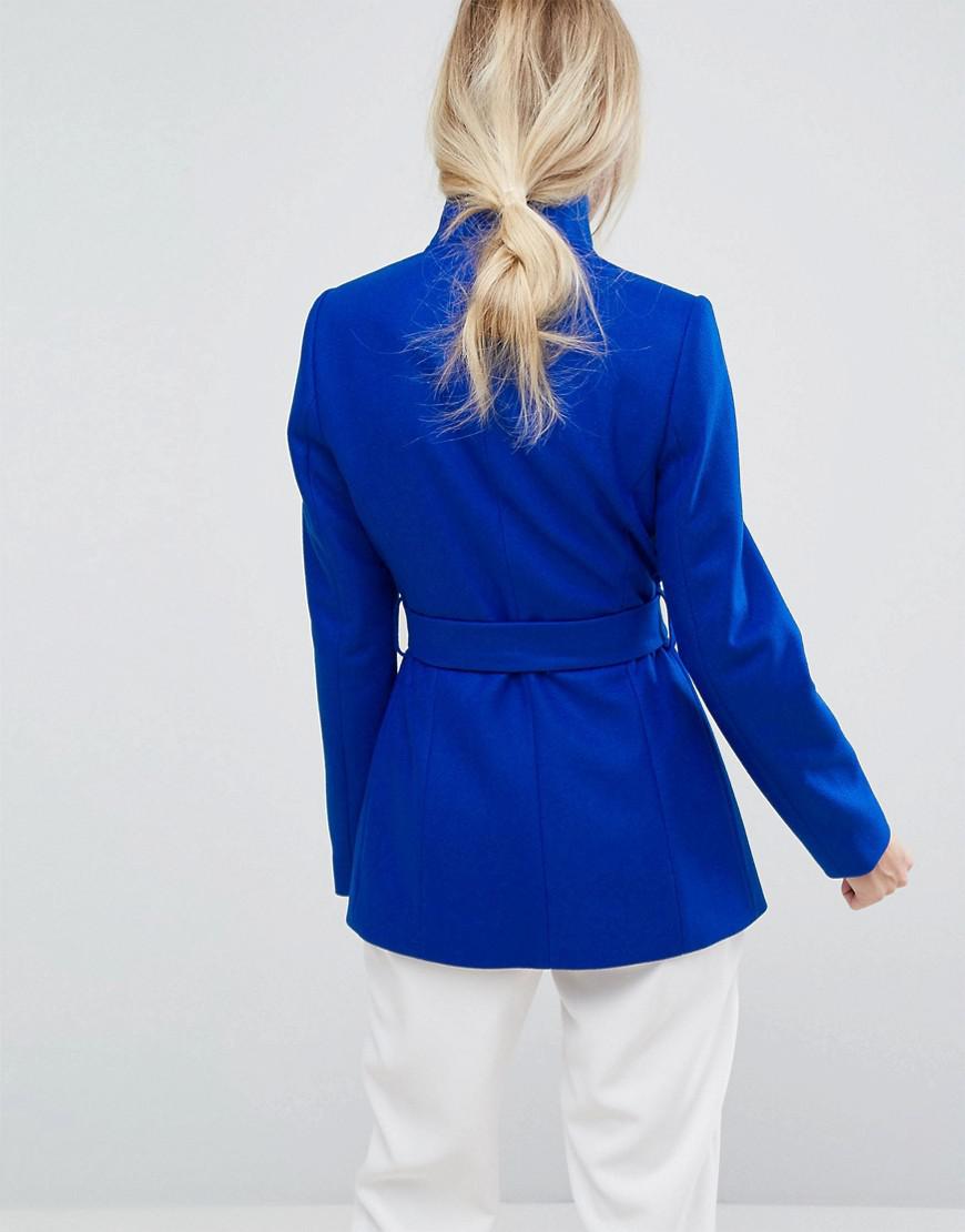 Ted Baker Short Wrap Coat in Blue