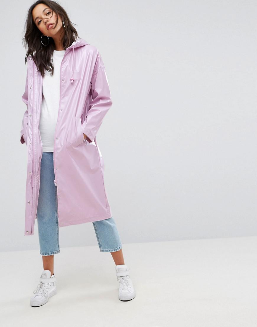 ASOS Synthetic Vinyl Maxi Rain Trench 