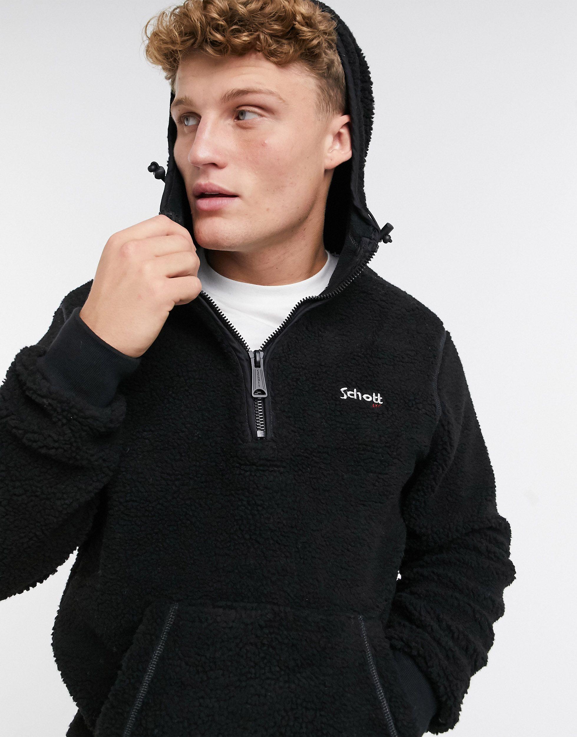 schott nyc fleece hoodie