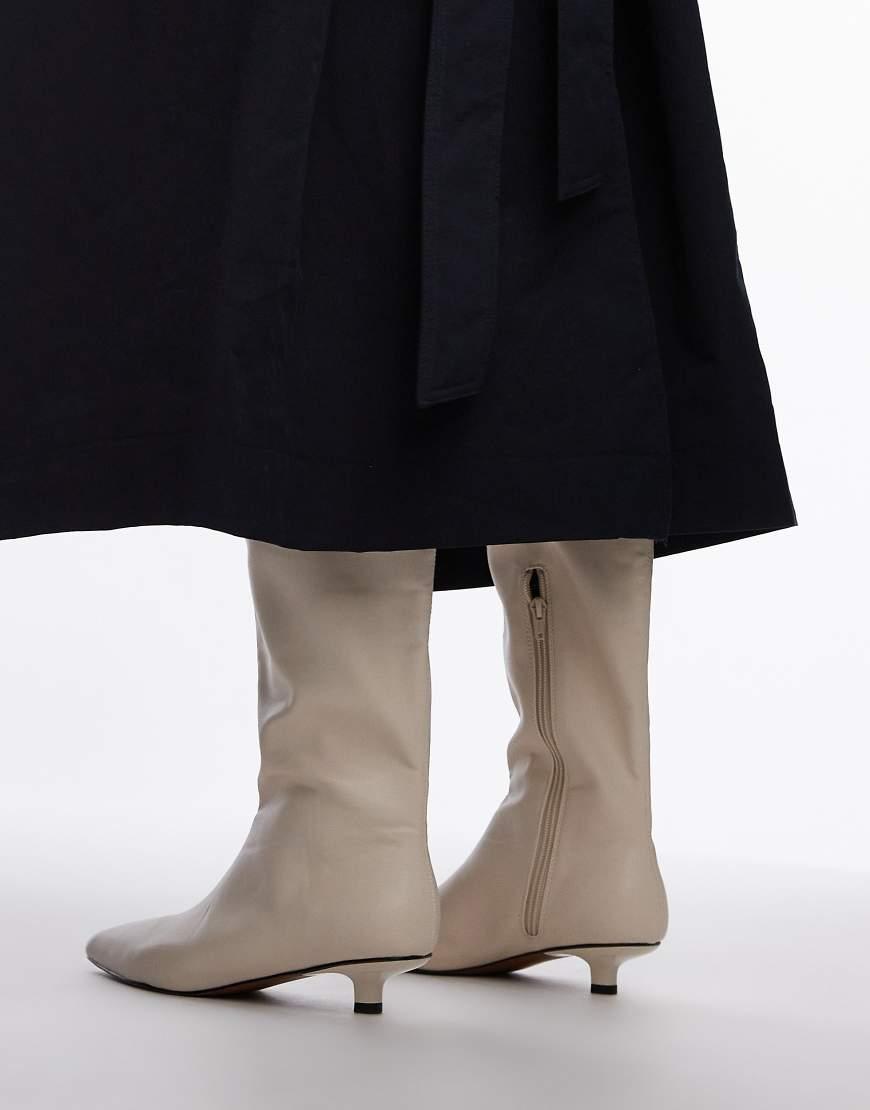 TOPSHOP Stevie Mid Heel Pointed Toe Knee High Boots in Black Lyst UK