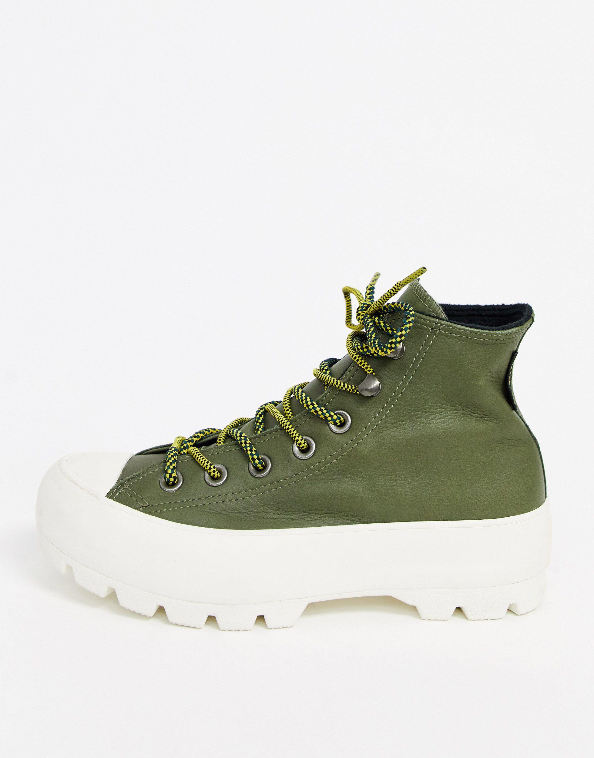 Converse Goretex Leather Chuck Taylor Hi Chunky Sole Hiker Boots in Green |  Lyst