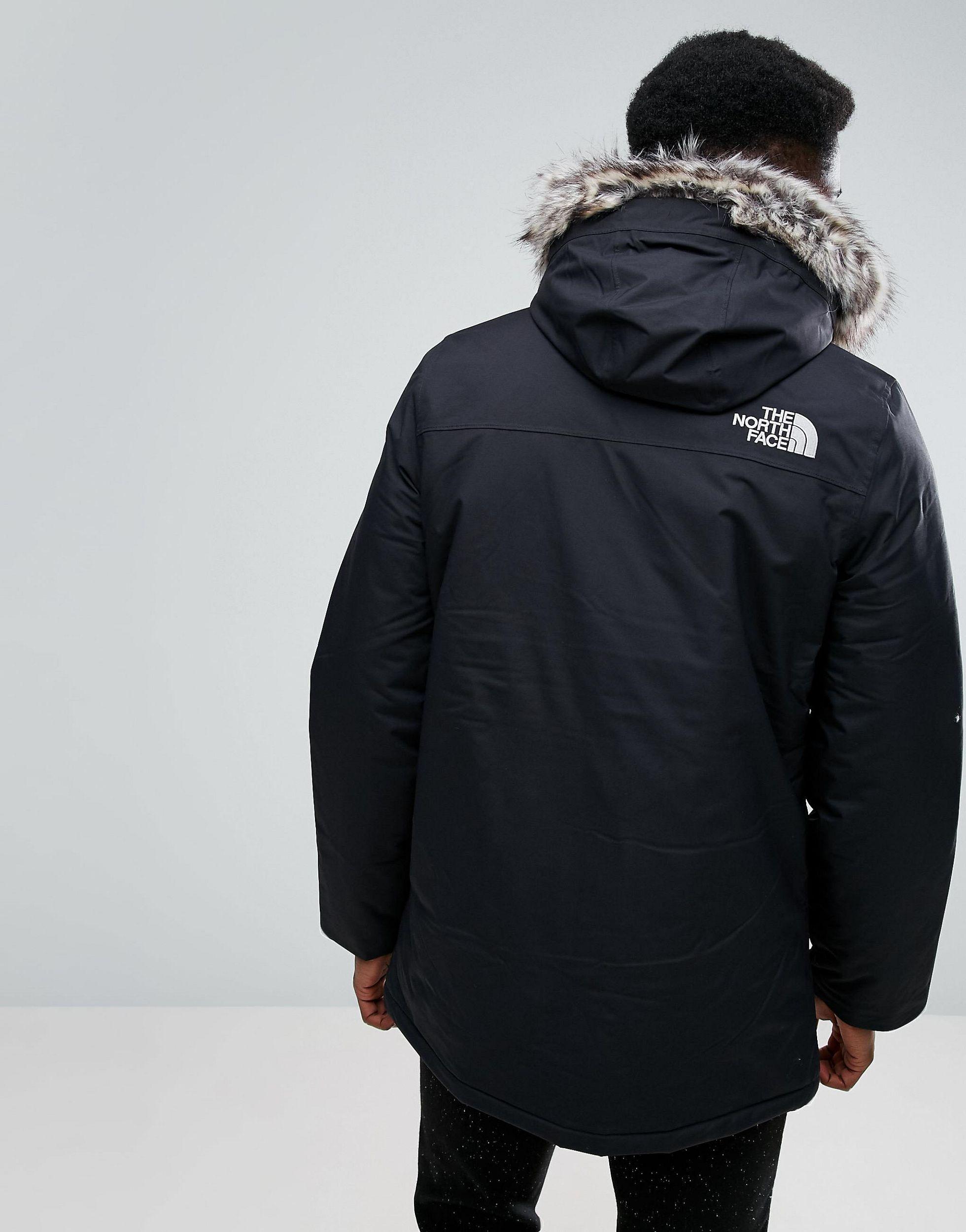 North face black coat with fur hood Clearance
