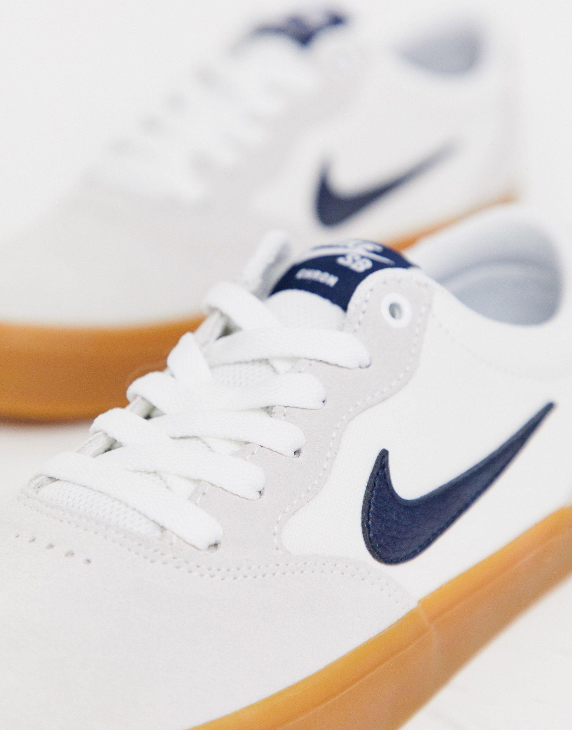 Nike Canvas Chron Solarsoft Trainers in White | Lyst