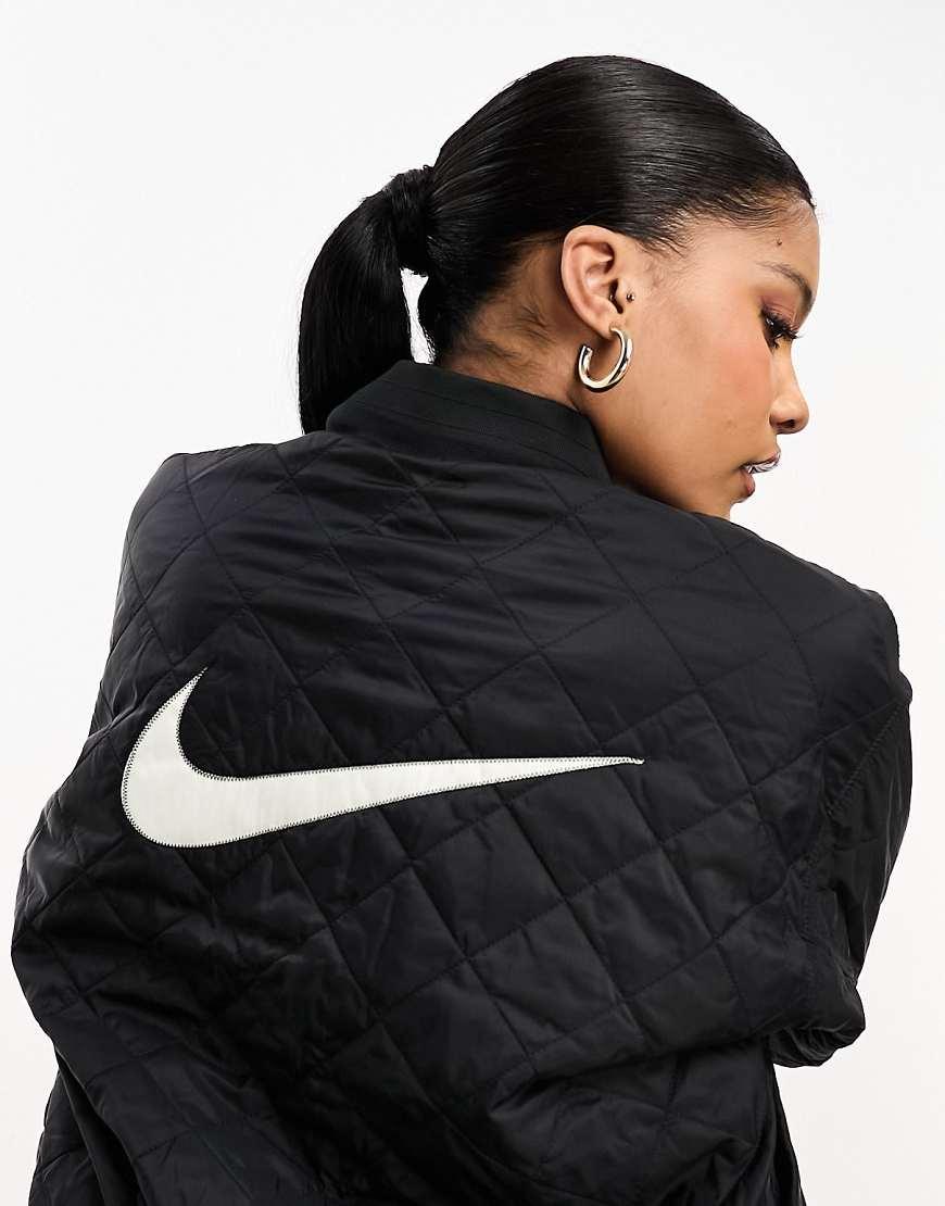Chaqueta Bomber Negra Reversible Varsity De Nike de color Negro - Main Image