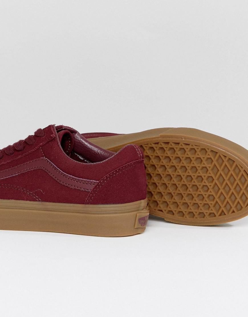 Vans Old Skool Trainer With Gum Sole In Red Denmark, SAVE 40% -  colaisteanatha.ie