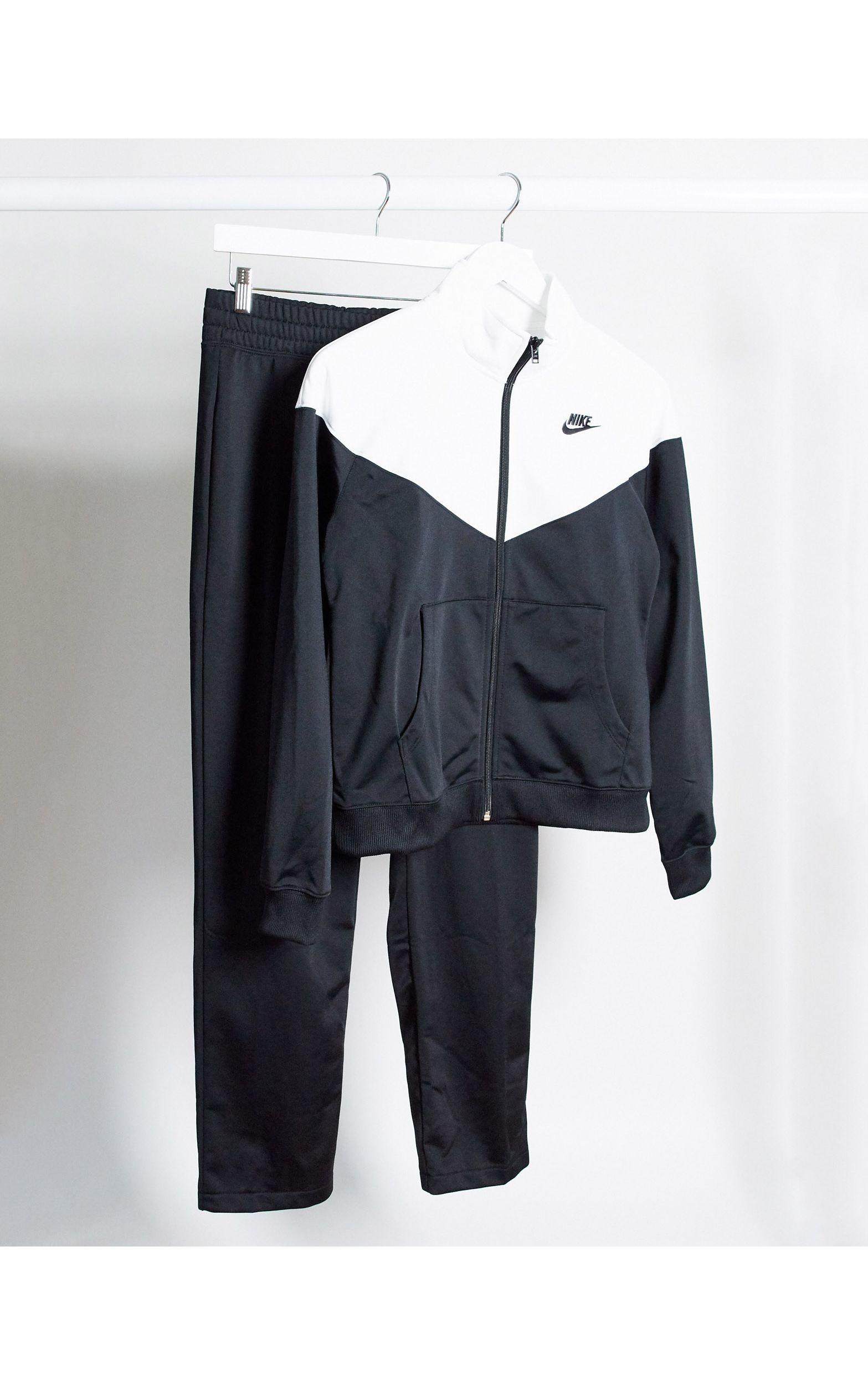 black and white nike tracksuit