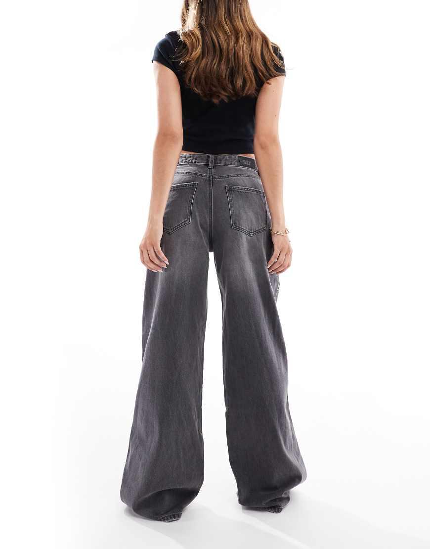 Stradivarius Str baggy Low Waist Jeans in Grey Lyst UK