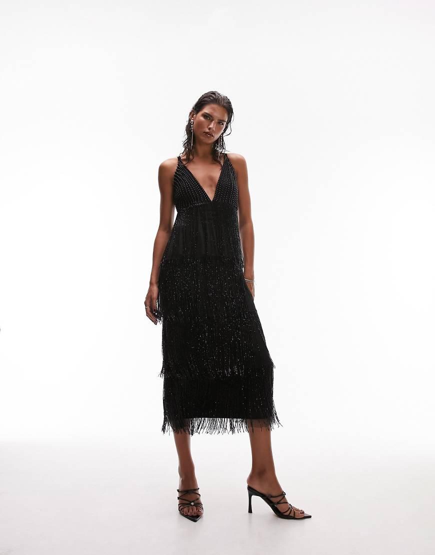 Beaded Fringe Dress Topshop Beaded Dress Topshop Dresses Top Shop