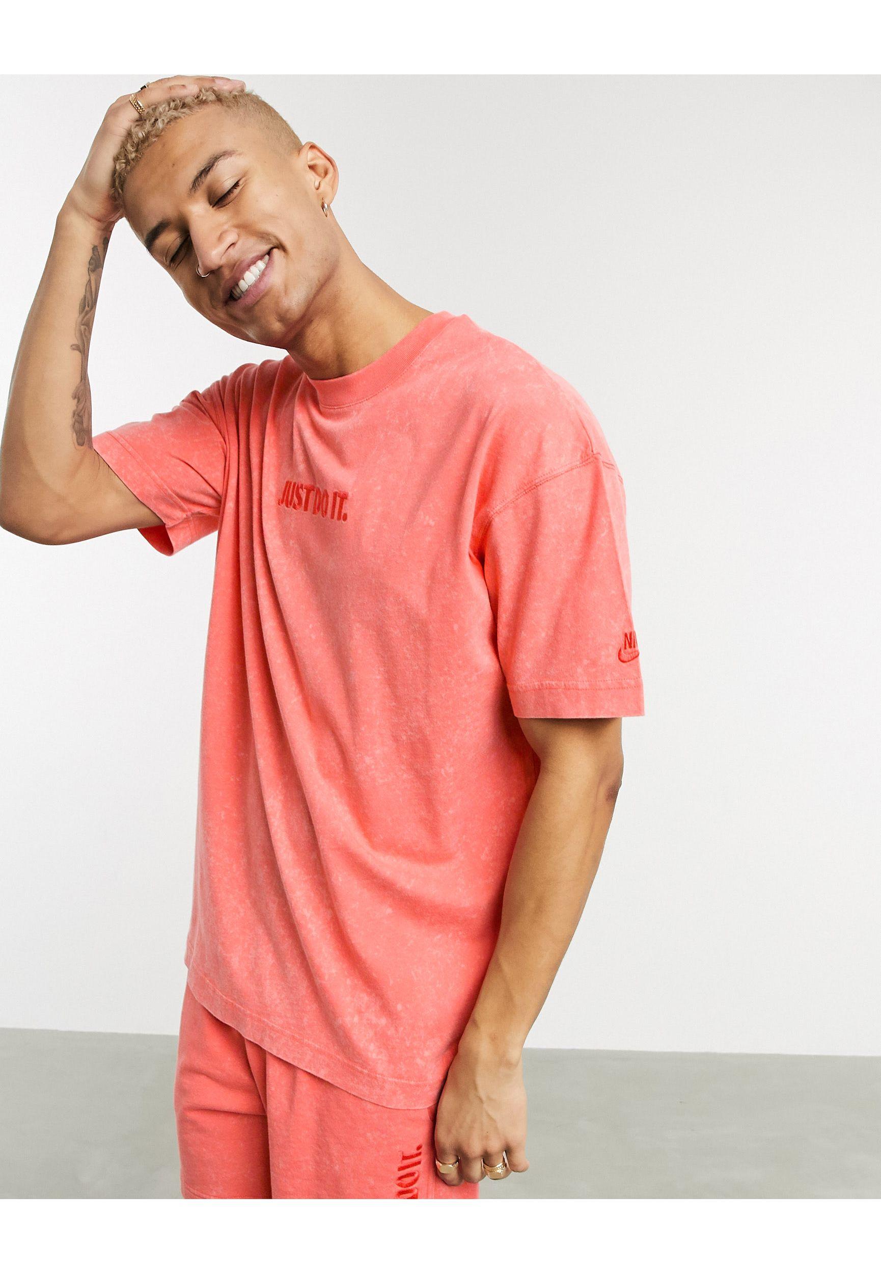 Nike Just Do It Washed T-shirt in Red for Men | Lyst