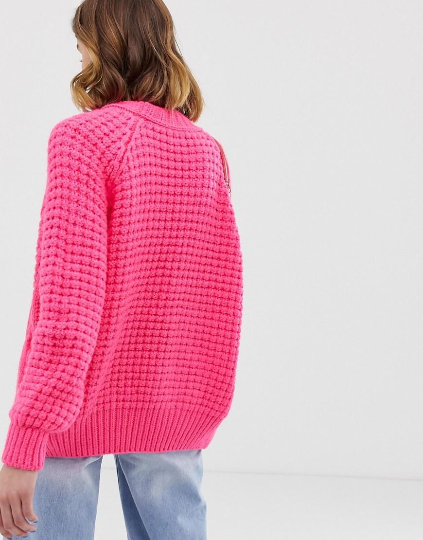 river island pink cardigan