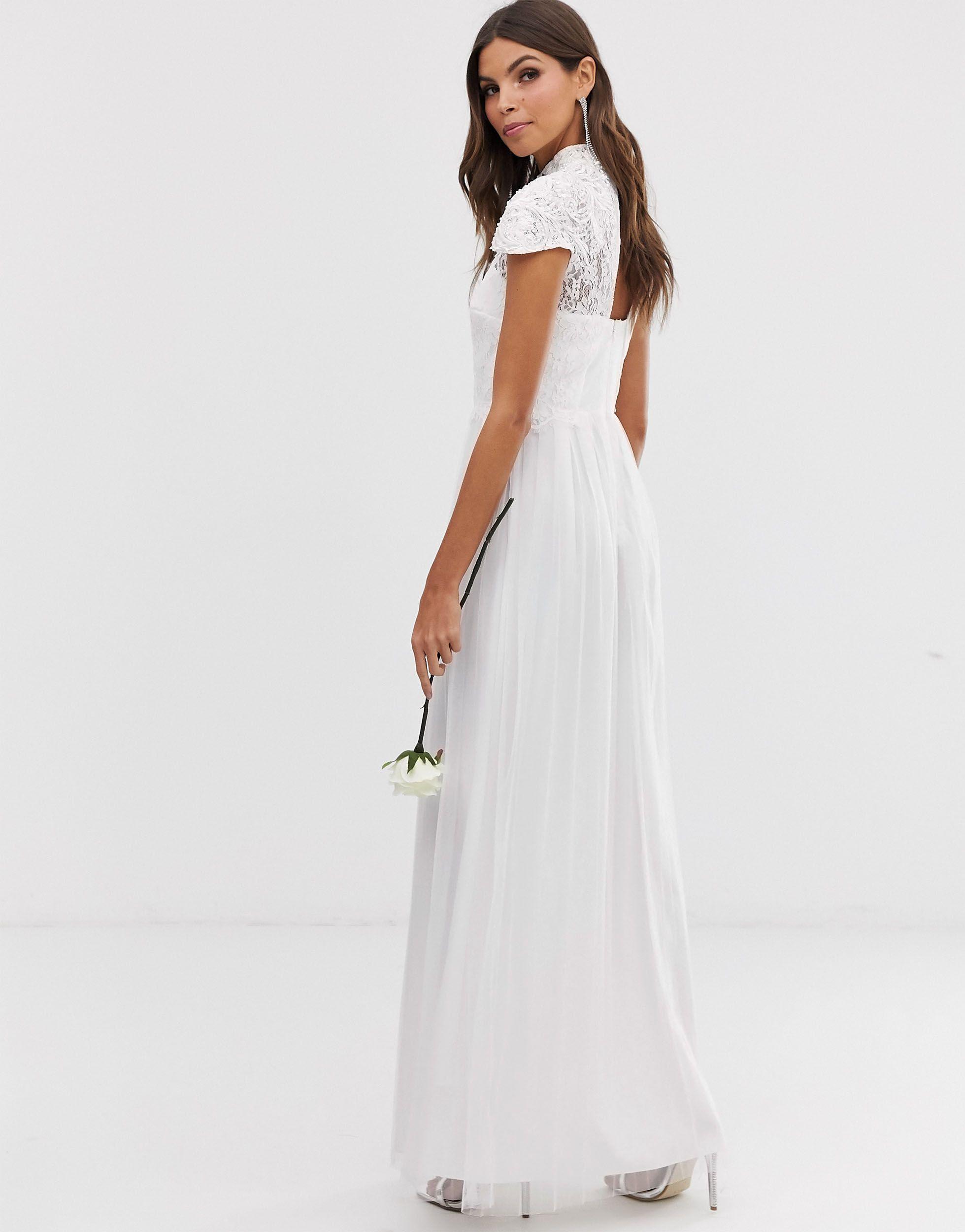 white cap sleeve maxi dress