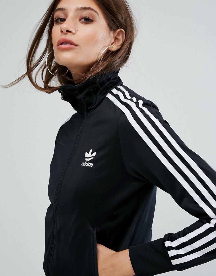 adidas originals three stripe track jacket in black
