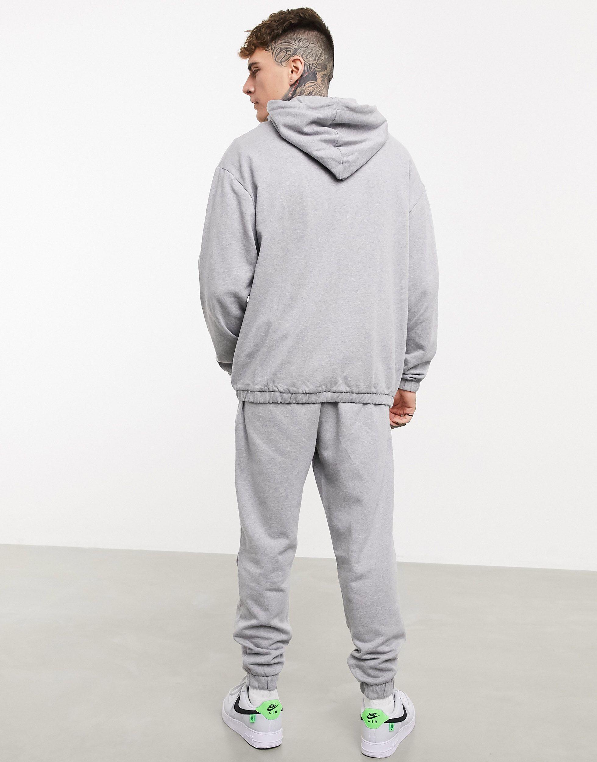 ASOS Organic Oversized Tracksuit With Zip Hoodie & Oversized Trackies in Gray for Men - Lyst