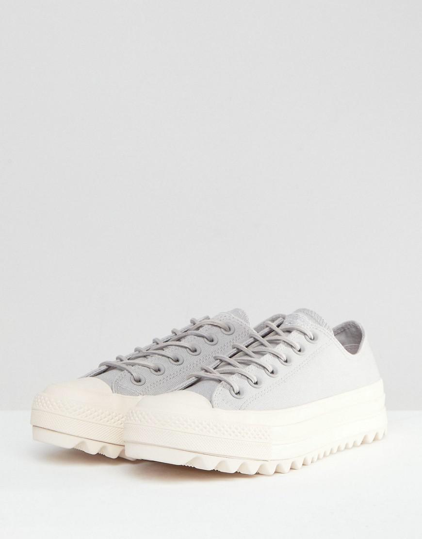 Converse Chuck Taylor All Star Lift Ripple Ox Sneakers In Pale Gray | Lyst