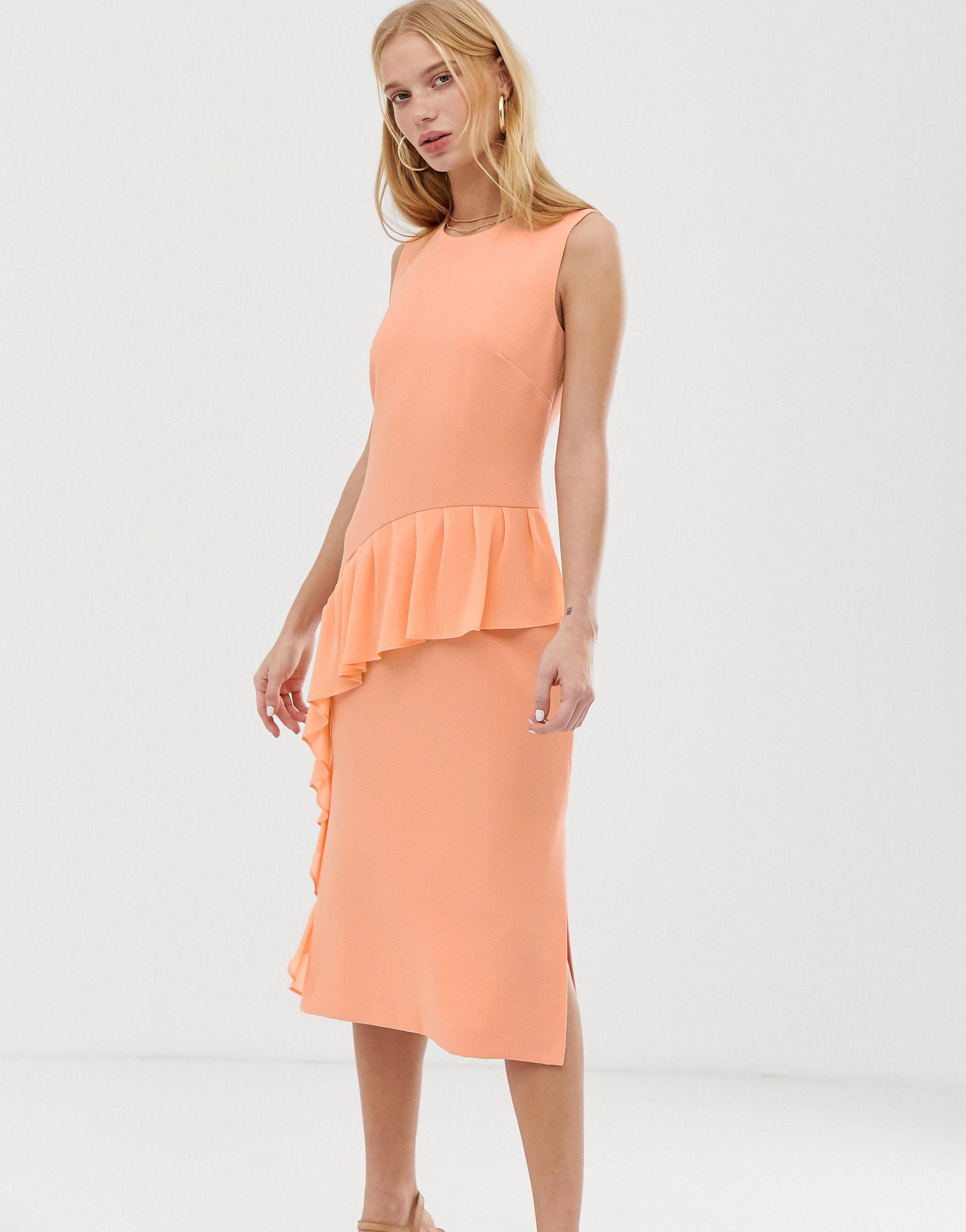 warehouse frill lace midi dress