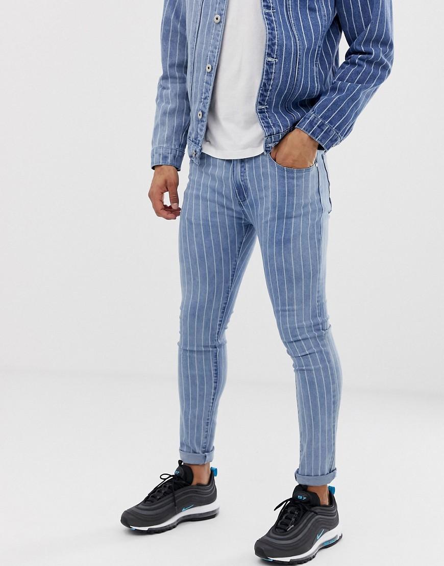 pinstripe blue jeans