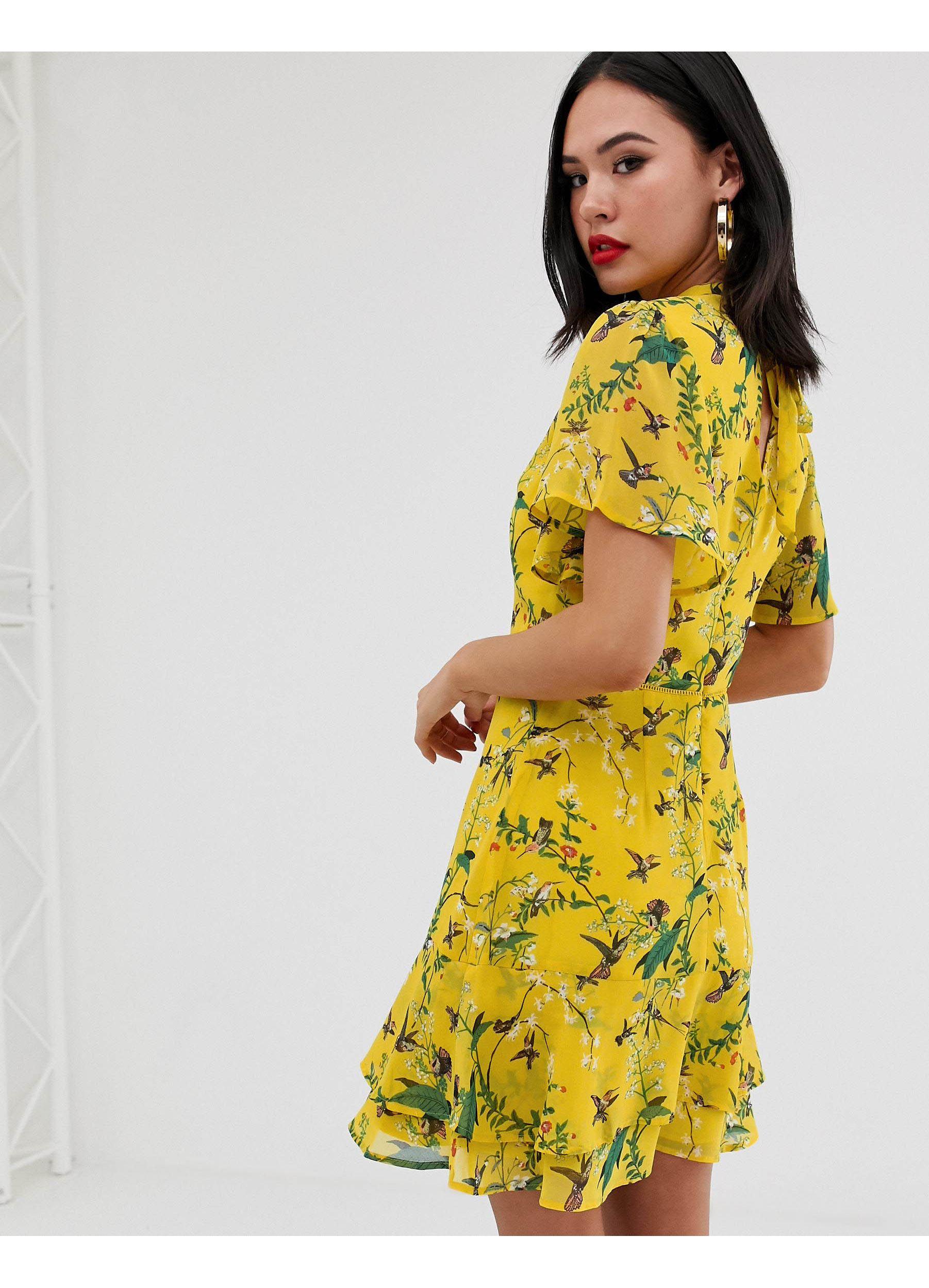 oasis yellow skater dress