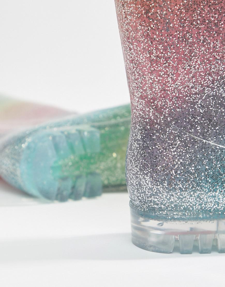 silver glitter wellies