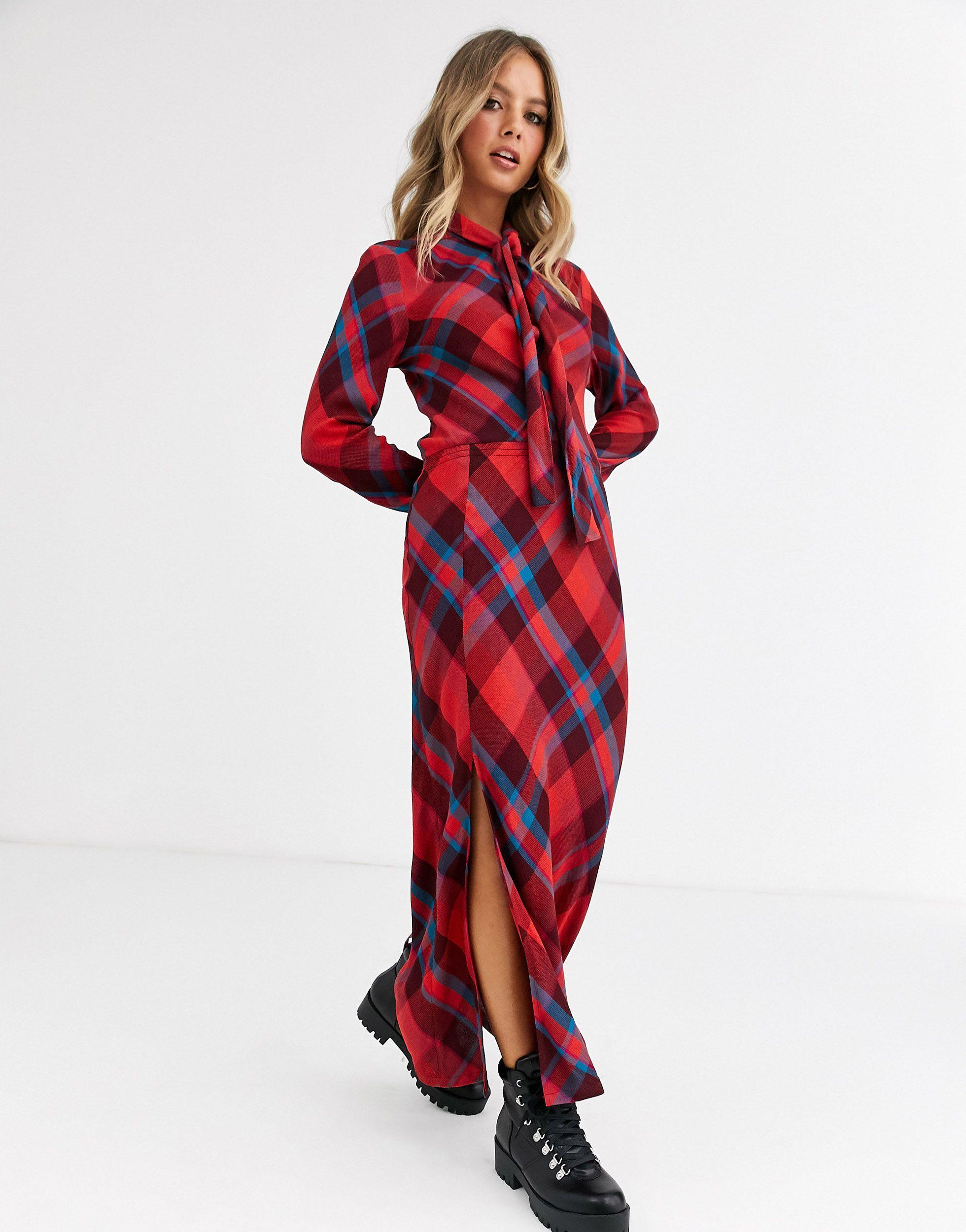 FABIENNE CHAPOT Bruce Check Maxi Dress-multi in Red | Lyst Australia