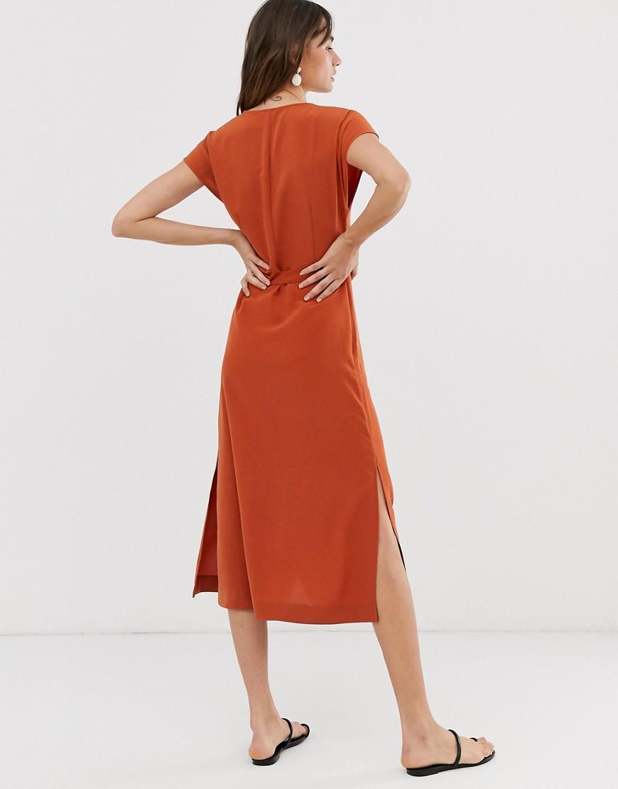 Monki midi wrap dress Clearance