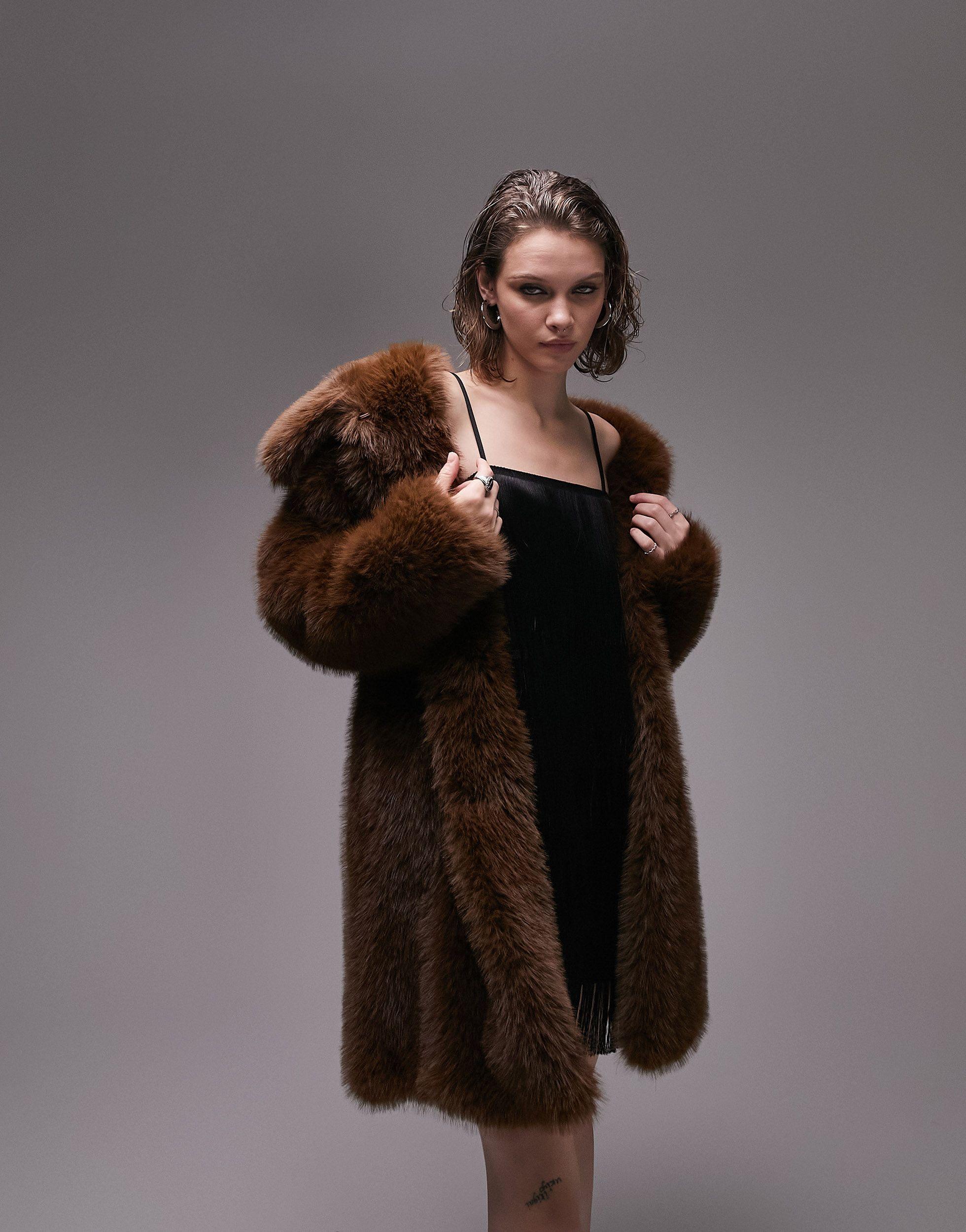 Fluffy jacket topshop sale