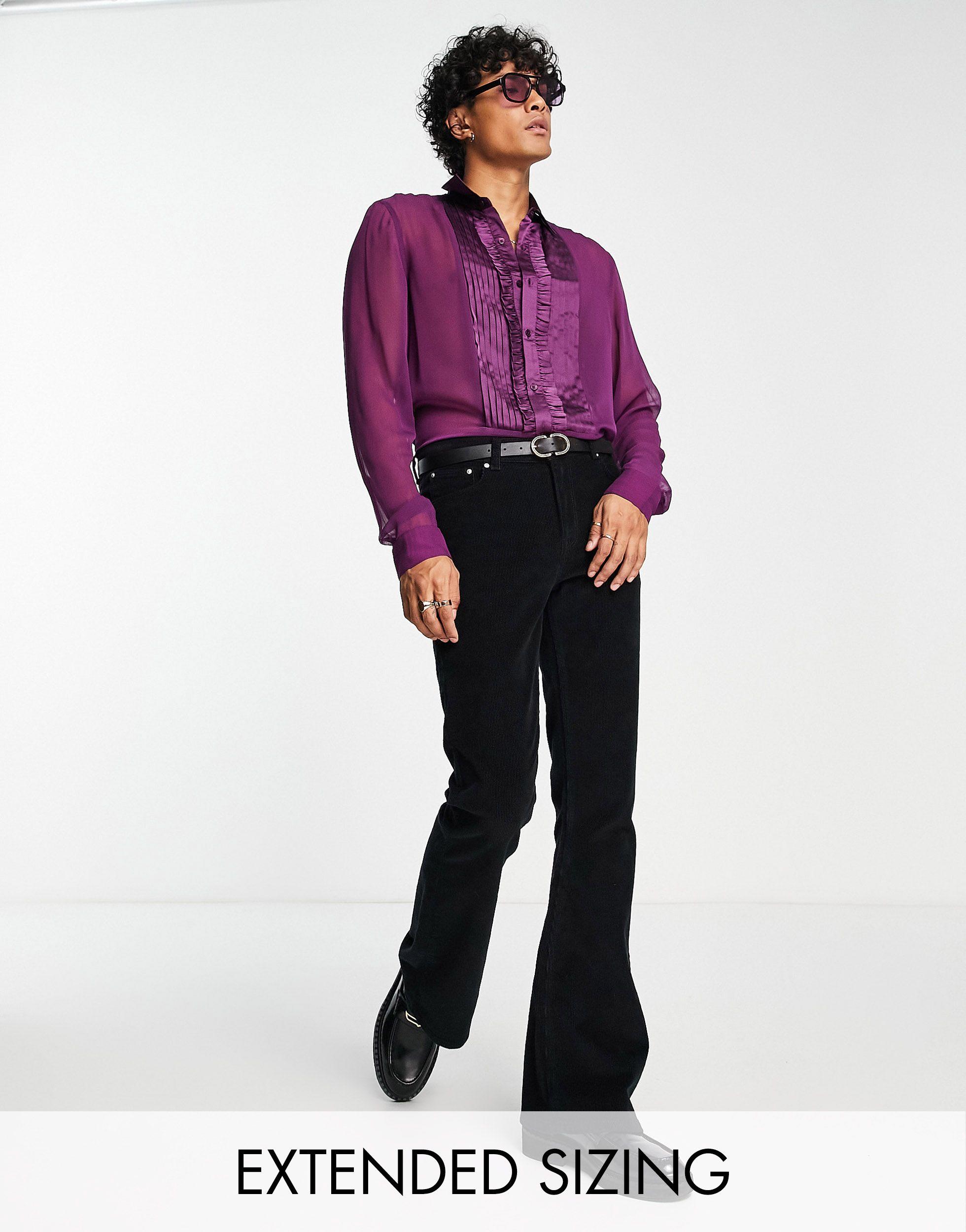 purple 70s shirt