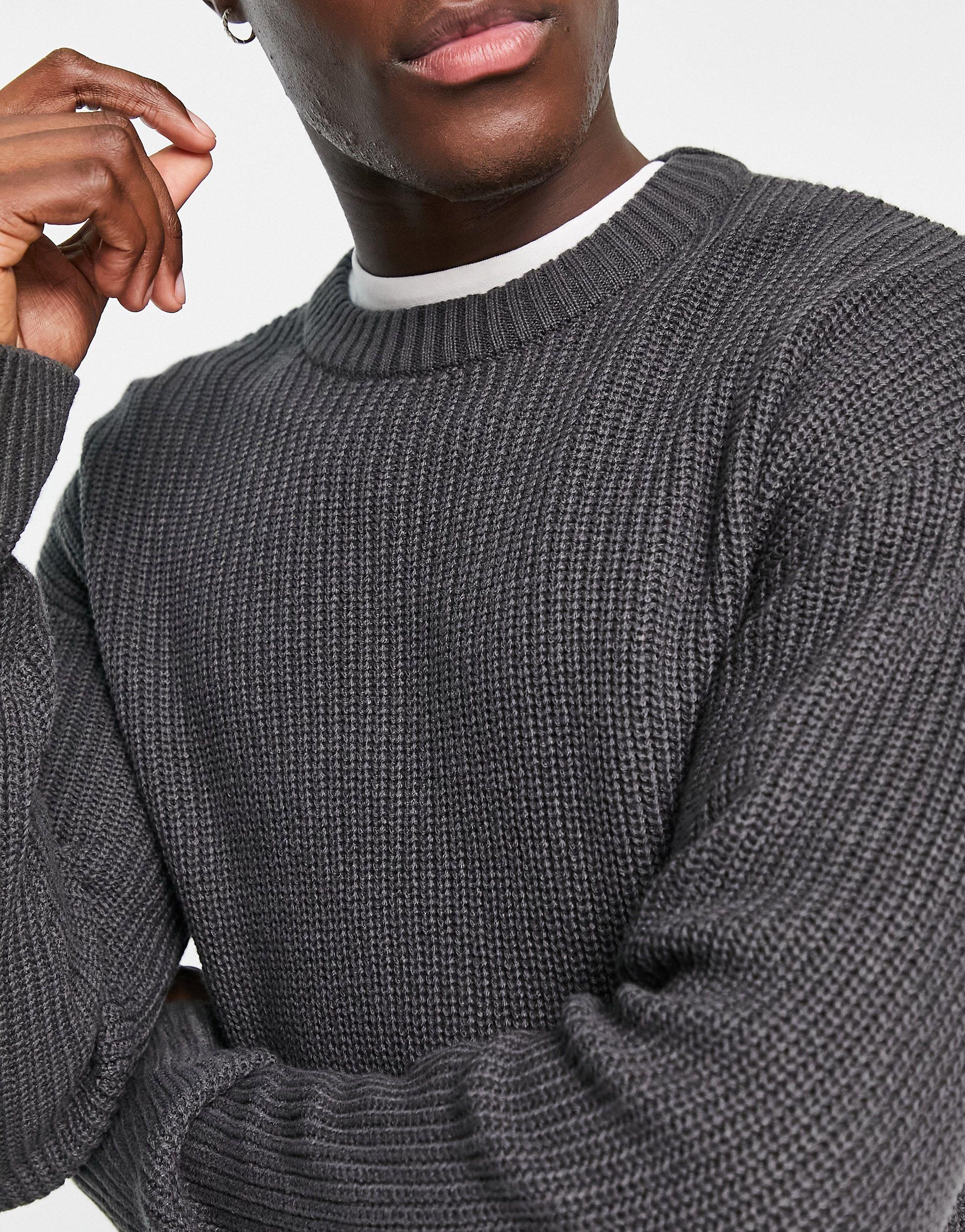 ADPT Oversized Ribbed Sweater in Black for Men | Lyst