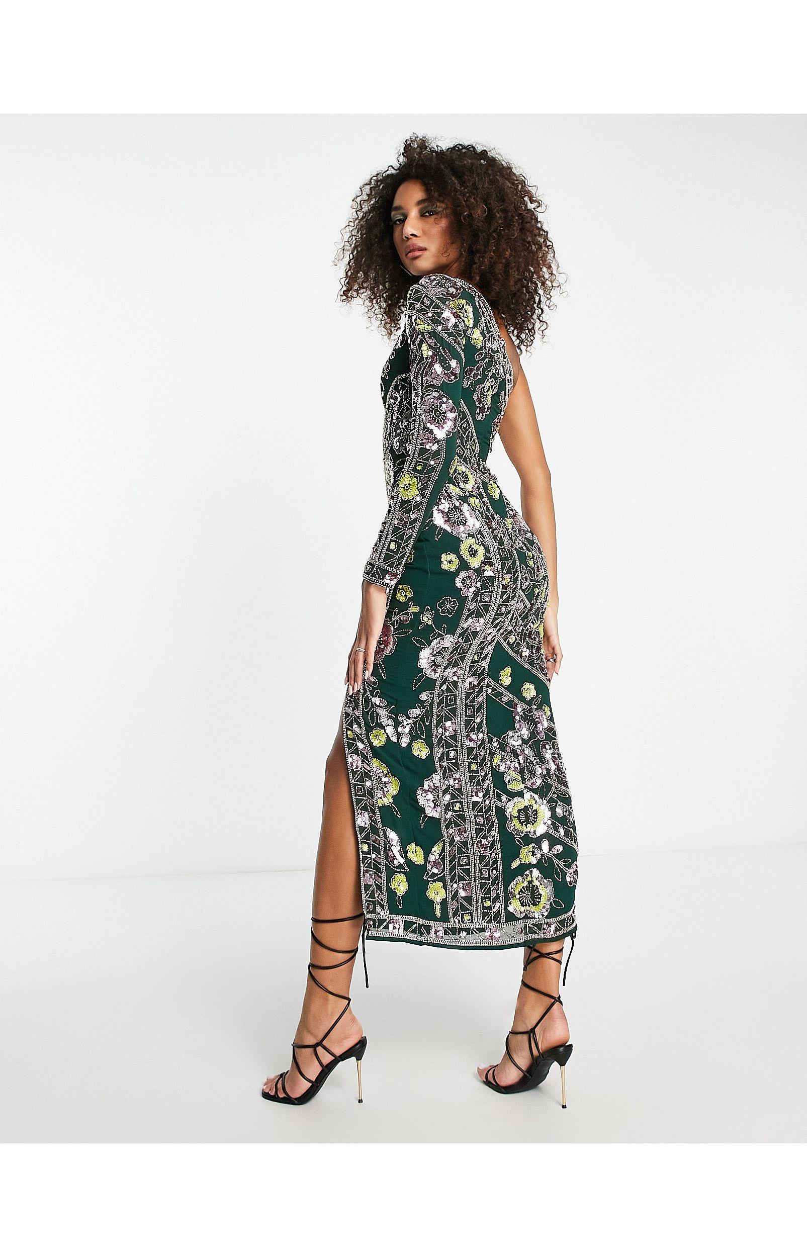 One Shoulder Asos Floral Embellished Dress ASOS EDITION Lucille